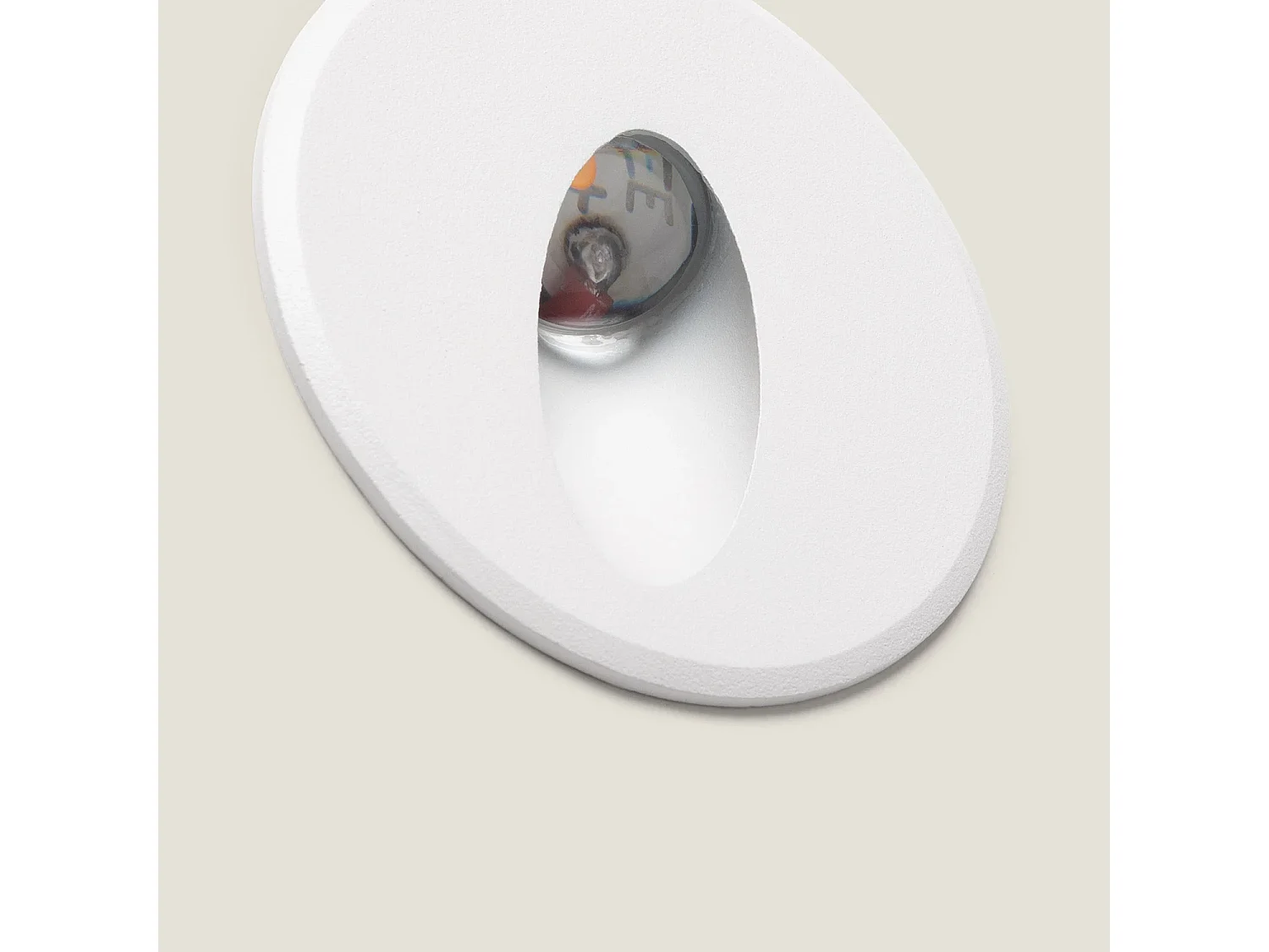 Baliza Exterior LED 3W Empotrable Pared Circular Aluminio Oval Adam 2700K Blanco Blanco Cálido