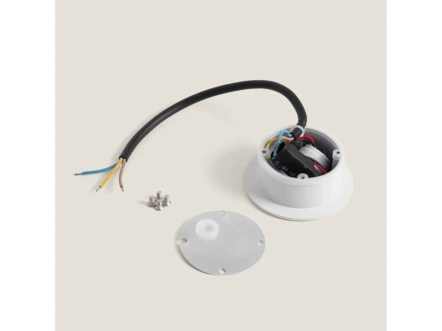 Baliza Exterior LED 3W Empotrable Pared Circular Aluminio Oval Adam 2700K Blanco Blanco Cálido
