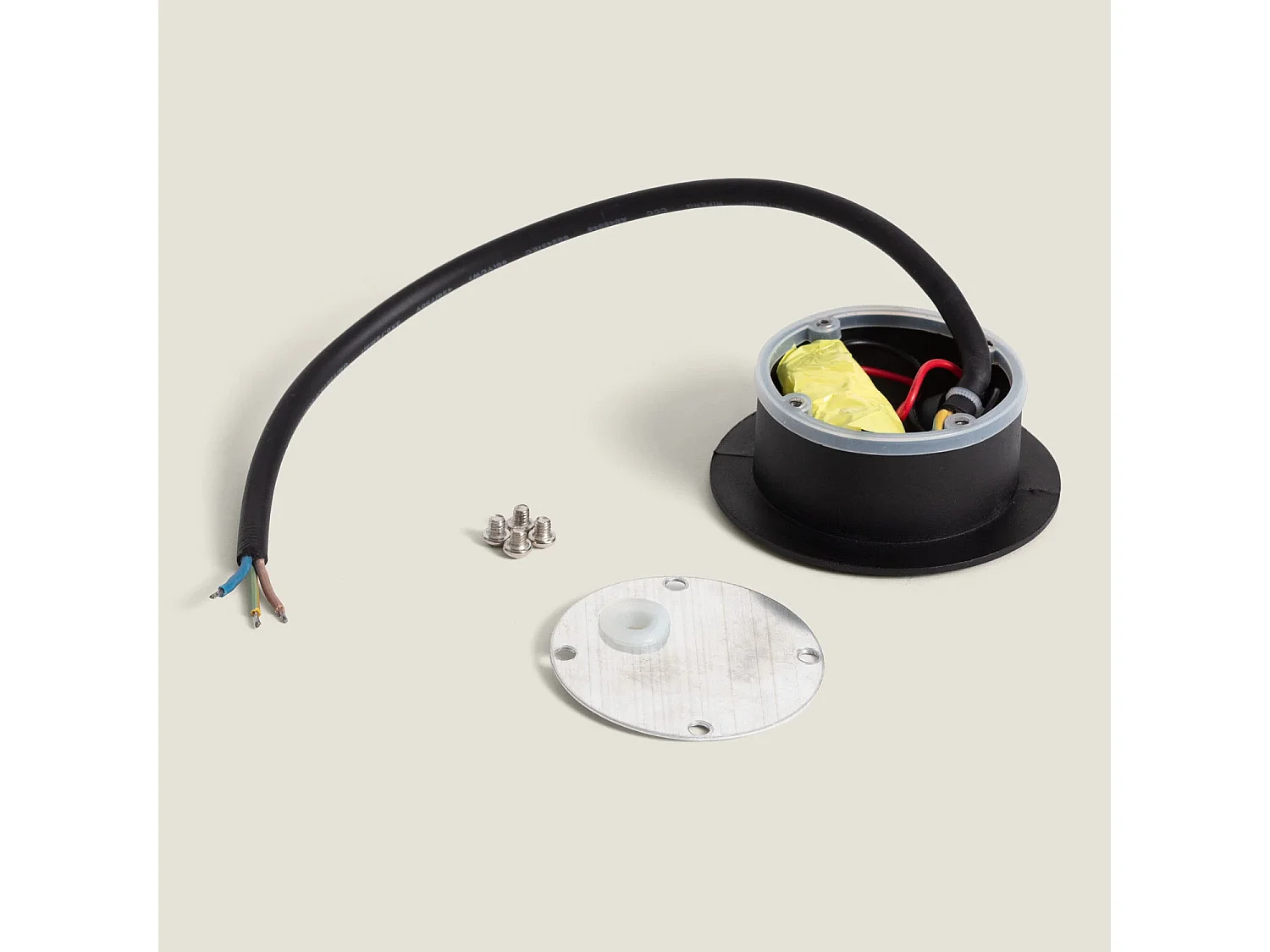 Baliza Exterior LED 3W Empotrable Pared Circular Aluminio Oval Adam 2700K Negro Blanco Cálido