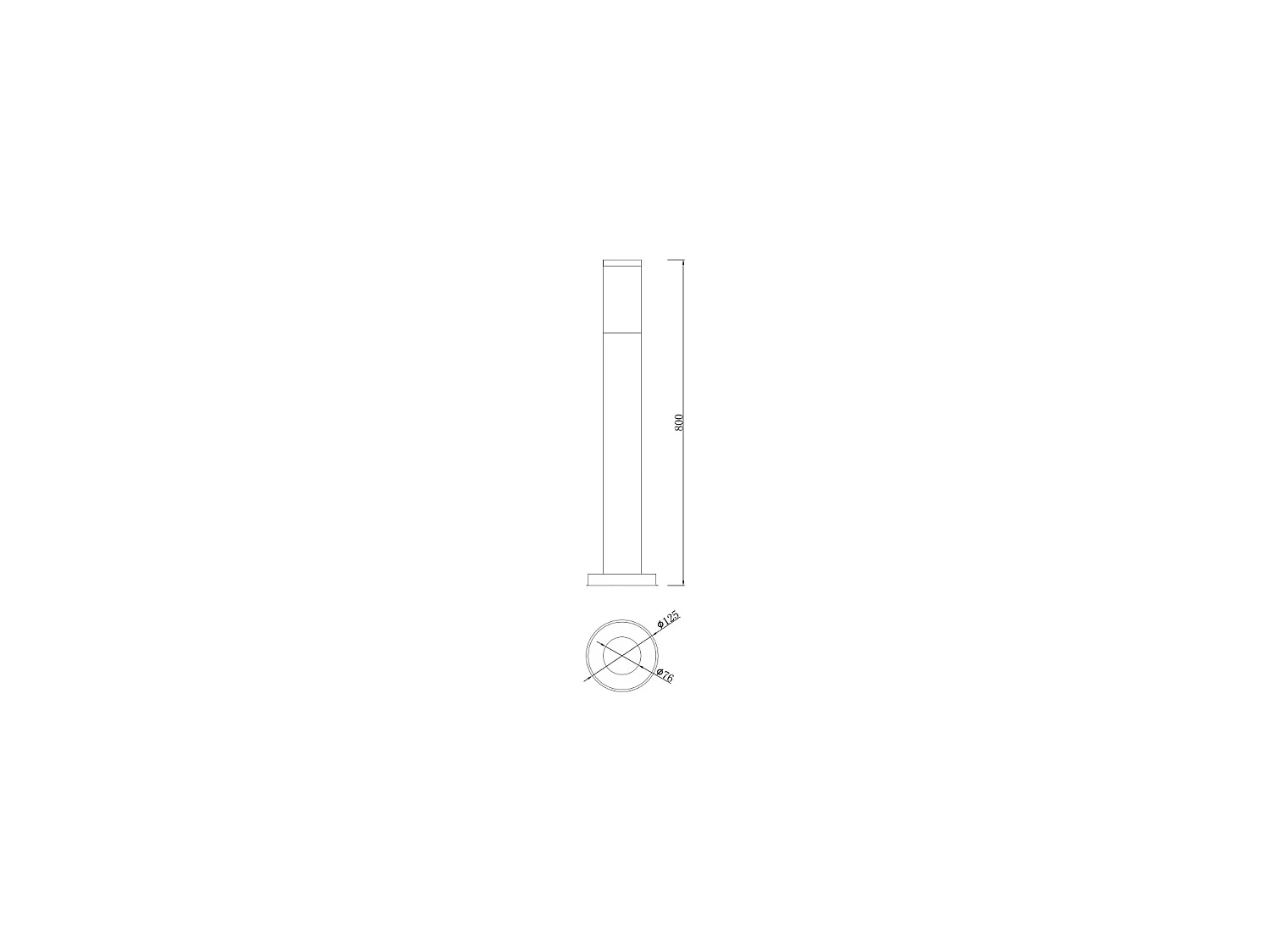 Baliza Superficie Pie Edit Dune 80cm Acero Inoxidable Plateado