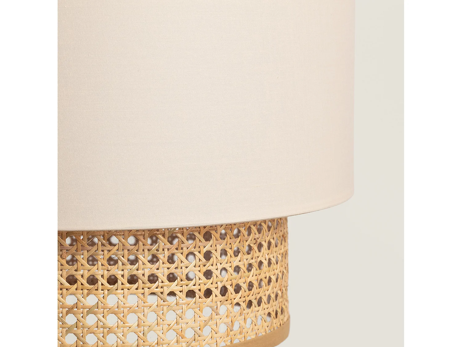 Lámpara Colgante Ratán y Tela Amaia Beige