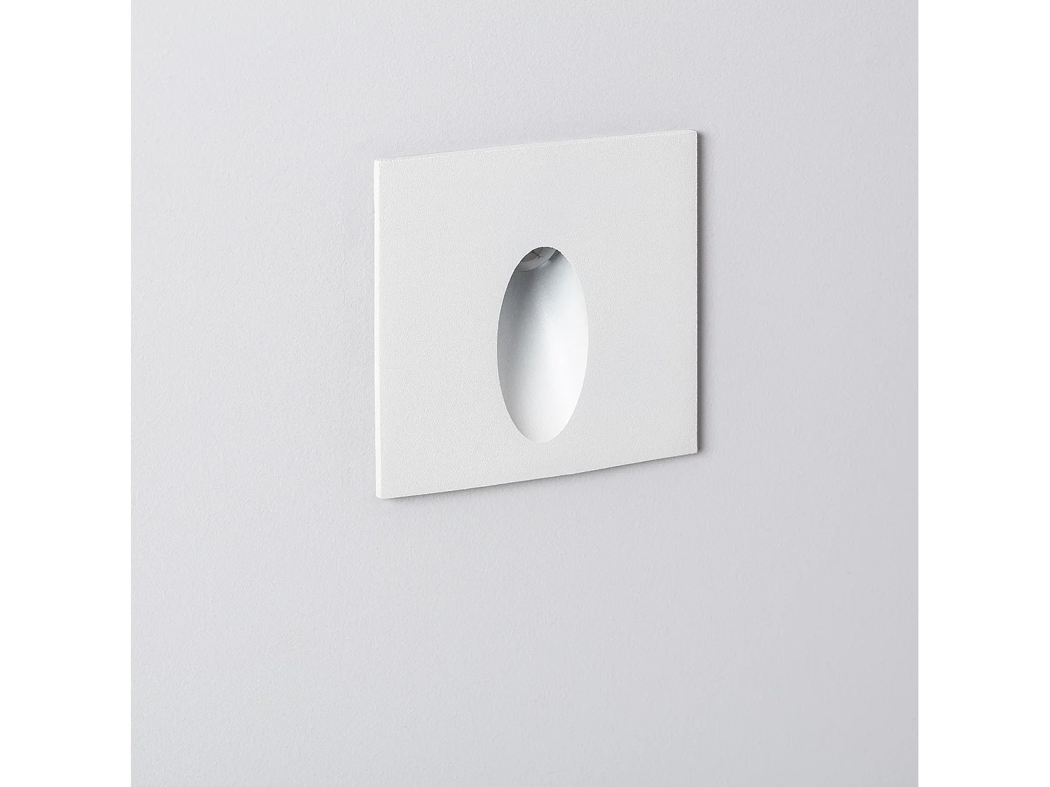 Baliza Exterior LED 3W Empotrable Pared Cuadrado Oval Adam 4000K Blanco Blanco Neutro