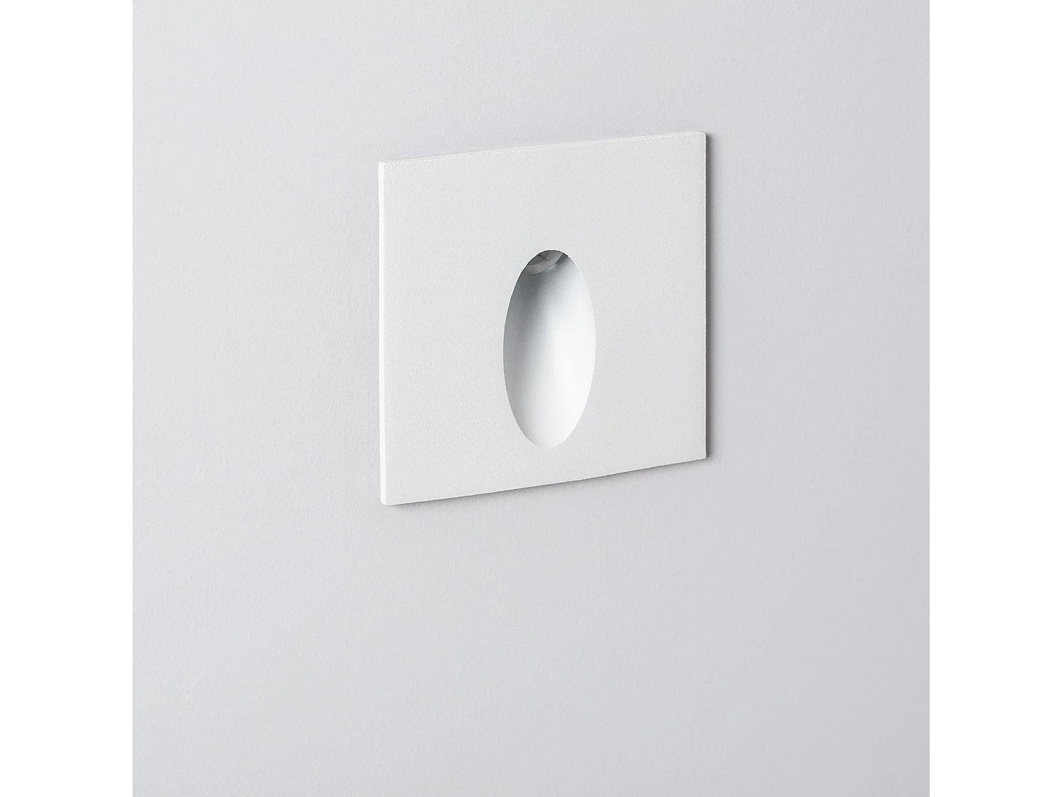 Baliza Exterior LED 3W Empotrable Pared Cuadrado Oval Adam 4000K Blanco Blanco Neutro