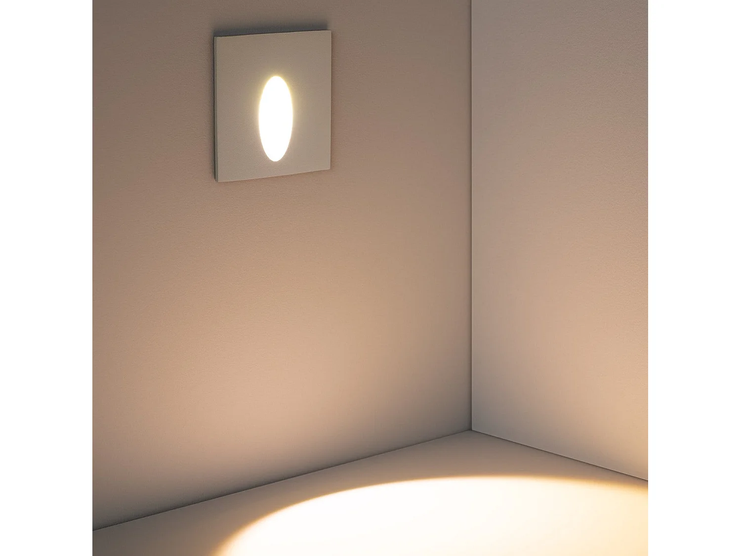 Baliza Exterior LED 3W Empotrable Pared Cuadrado Oval Adam 4000K Blanco Blanco Neutro