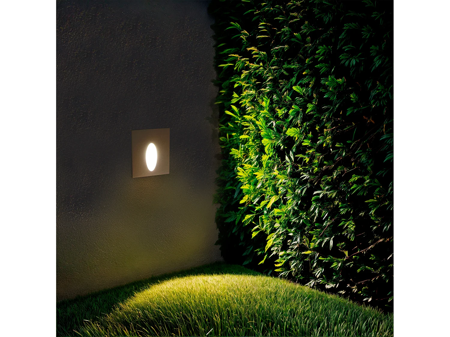 Baliza Exterior LED 3W Empotrable Pared Cuadrado Oval Adam 4000K Blanco Blanco Neutro
