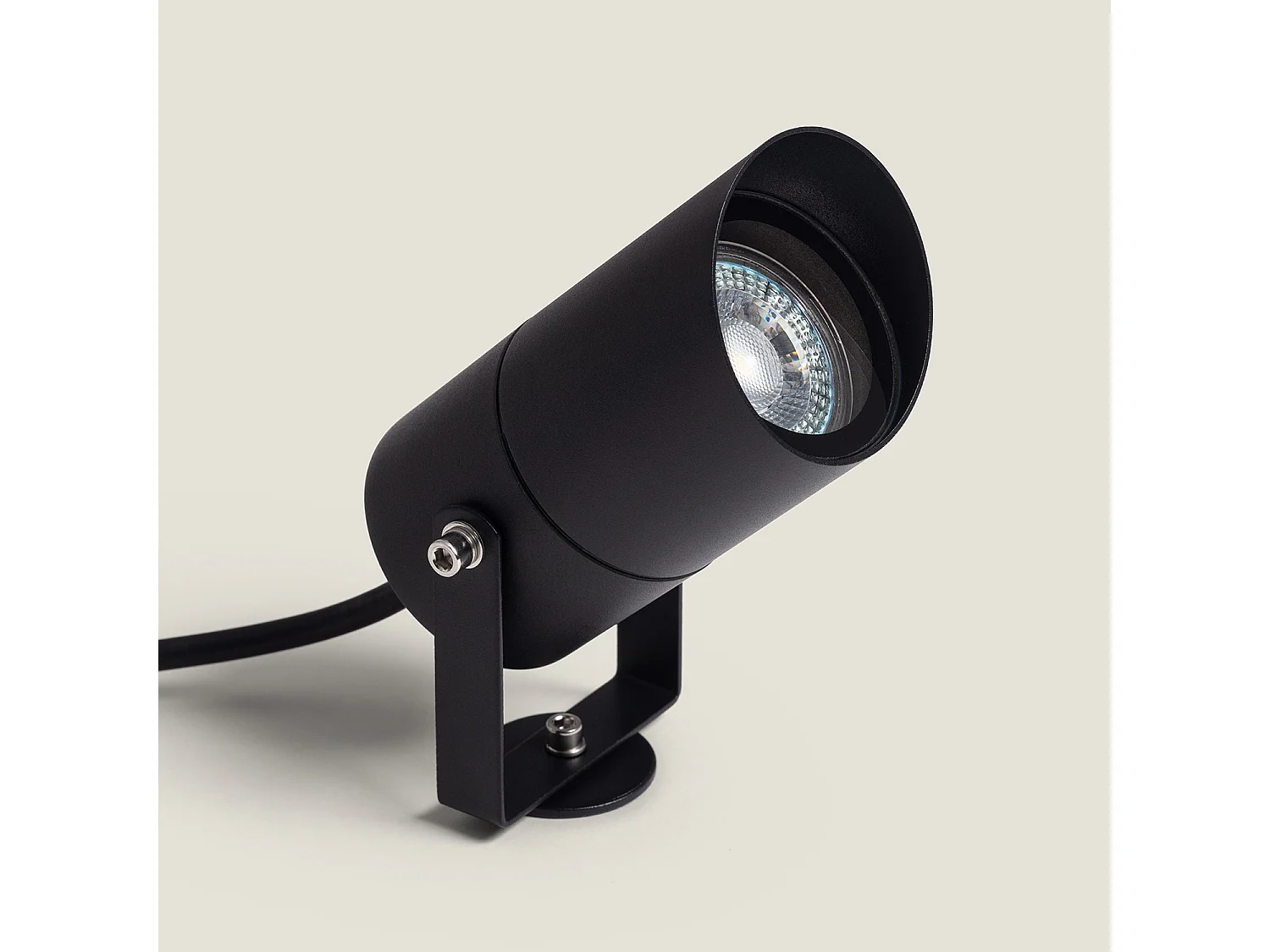 Foco Exterior GU10 Aluminio con Pincho Tilot Negro