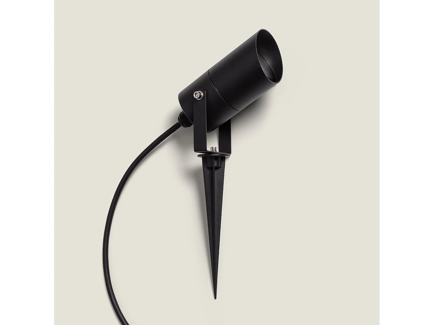 Foco Exterior GU10 Aluminio con Pincho Tilot Negro