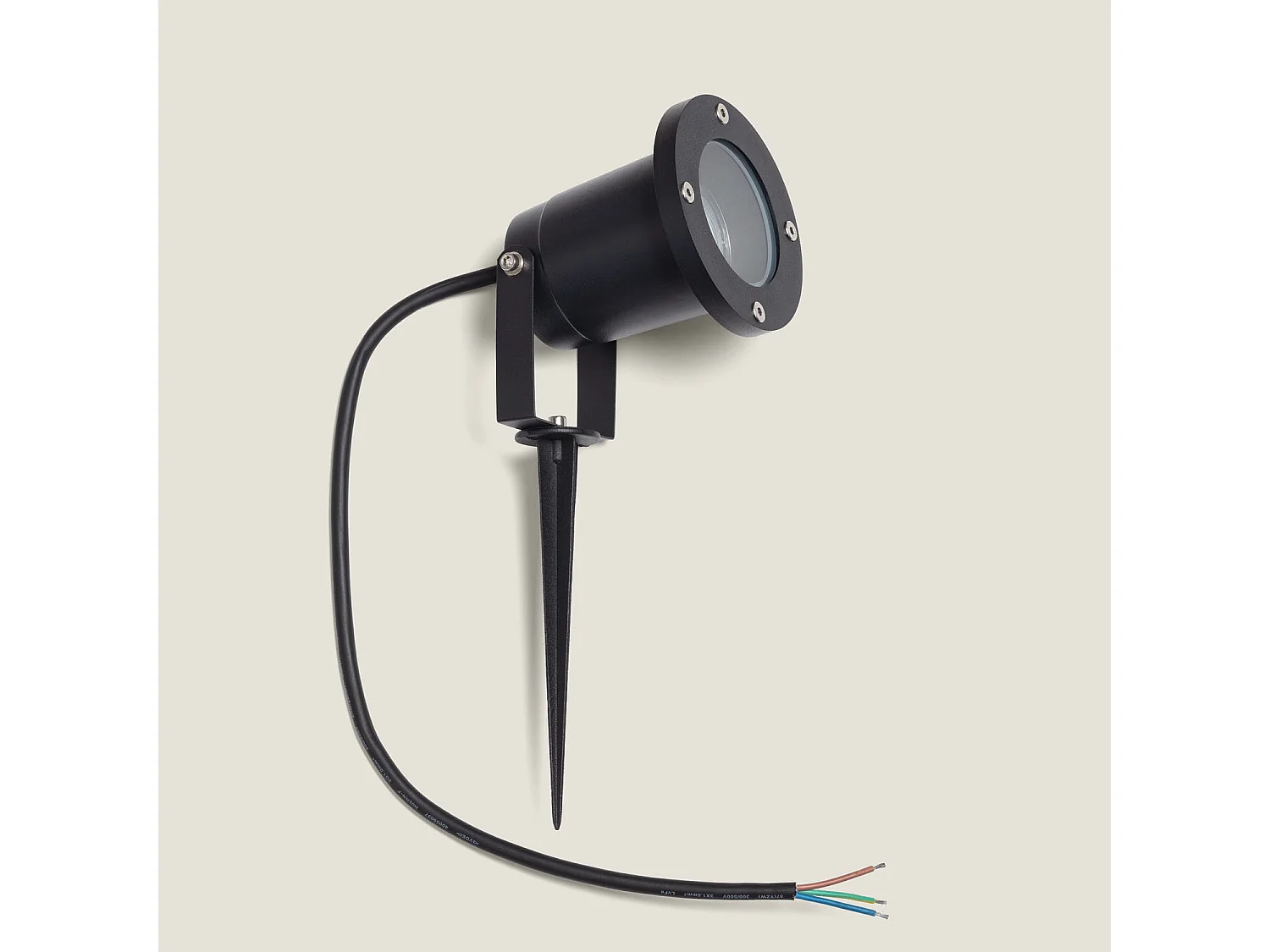 Foco Exterior GU10 Aluminio con Pincho Tigris Negro