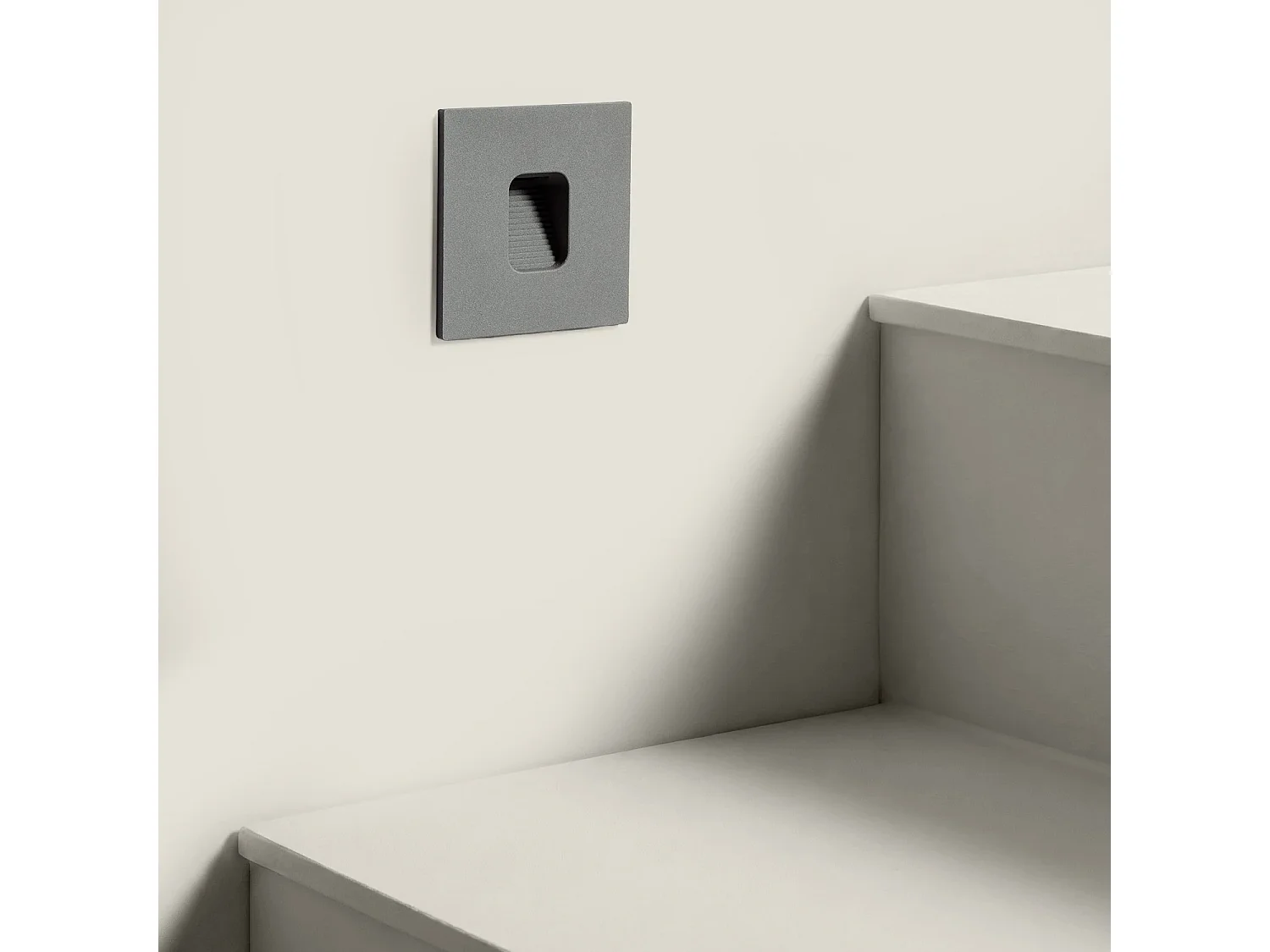 Baliza Exterior LED 2W Empotrable Pared Cuadrado Olite 2700K Gris Blanco Cálido