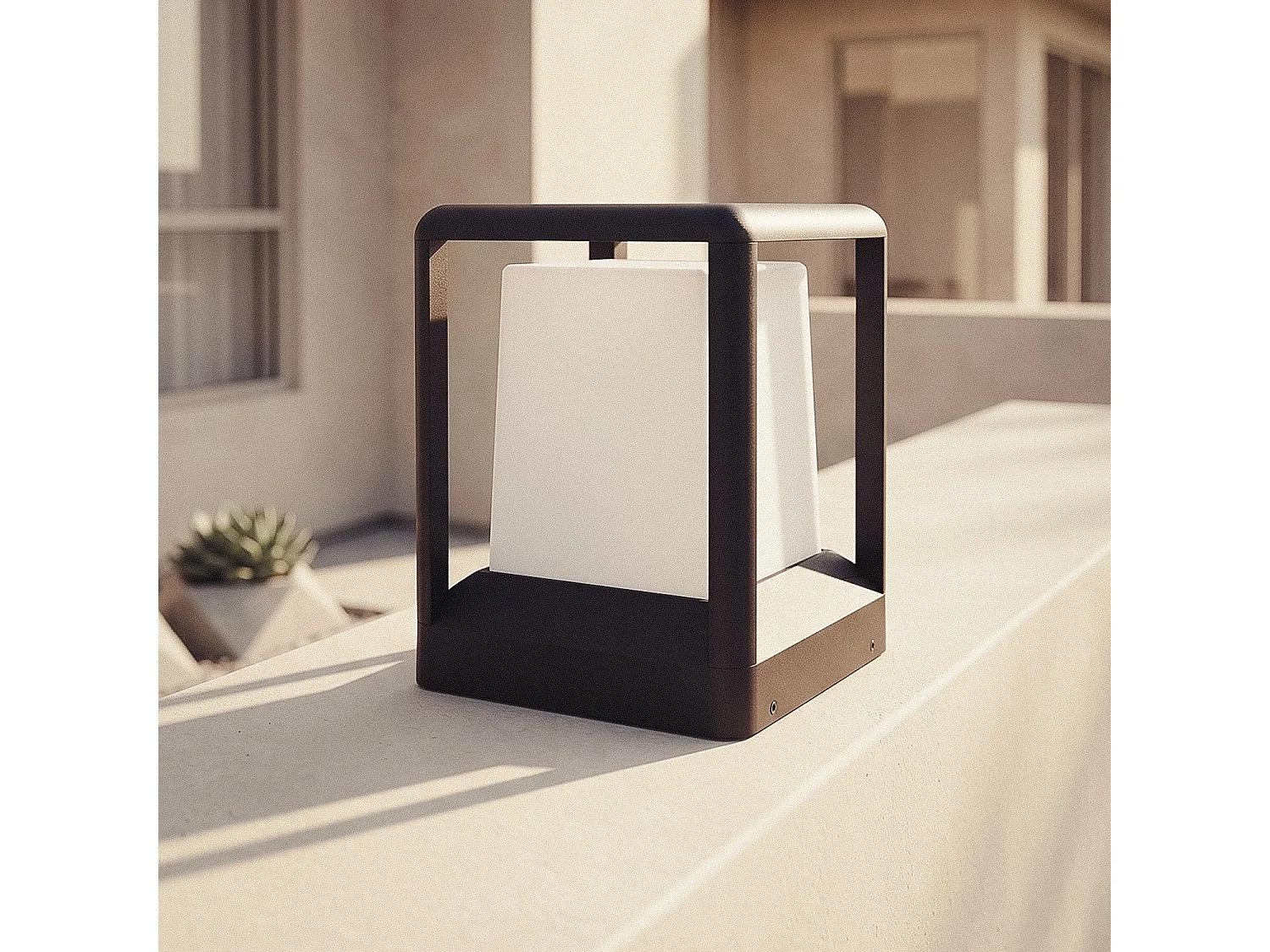 Baliza Sobremuro Exterior E27 Aluminio 21cm Indo Negro