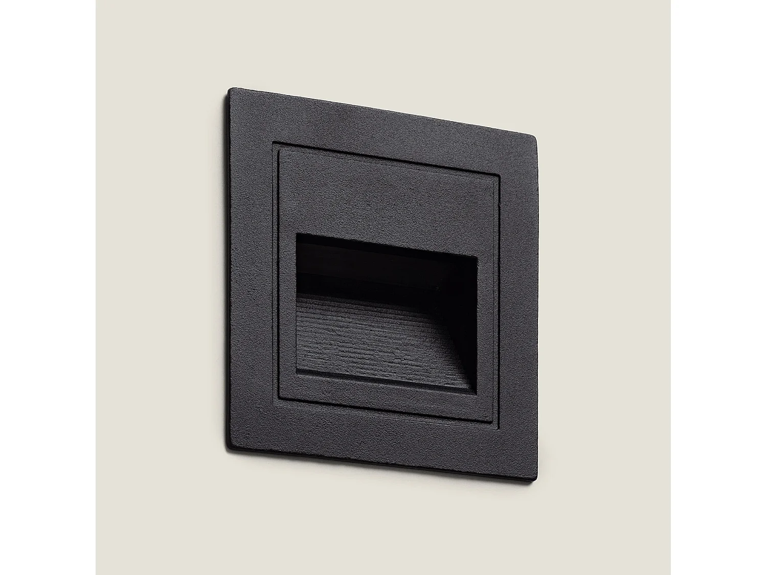 Baliza Exterior LED 3W Empotrable Pared Cuadrado Aluminio Olite 4000K Negro Blanco Neutro