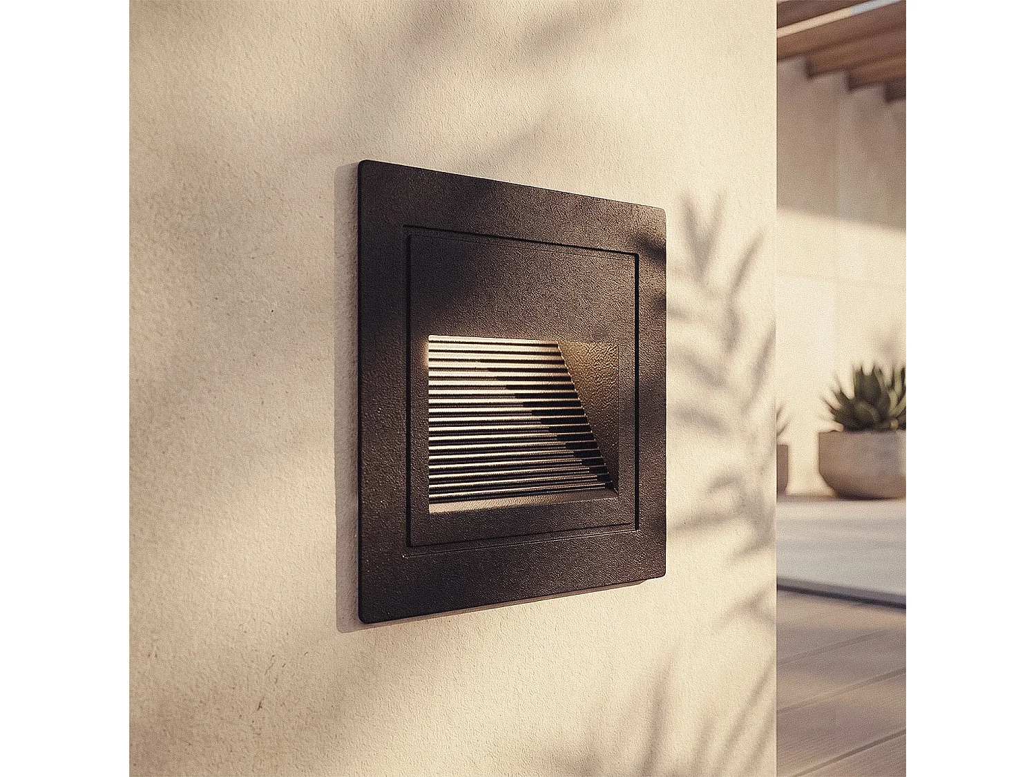 Baliza Exterior LED 3W Empotrable Pared Cuadrado Aluminio Olite 4000K Negro Blanco Neutro
