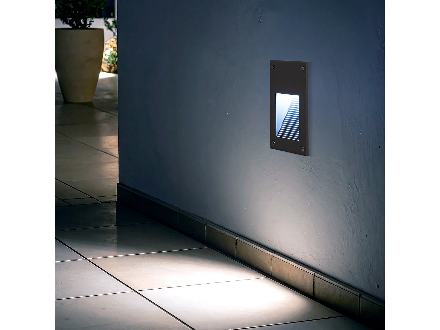 Baliza Exterior LED 3W Empotrable Pared Olite 6000K Gris Blanco Frío