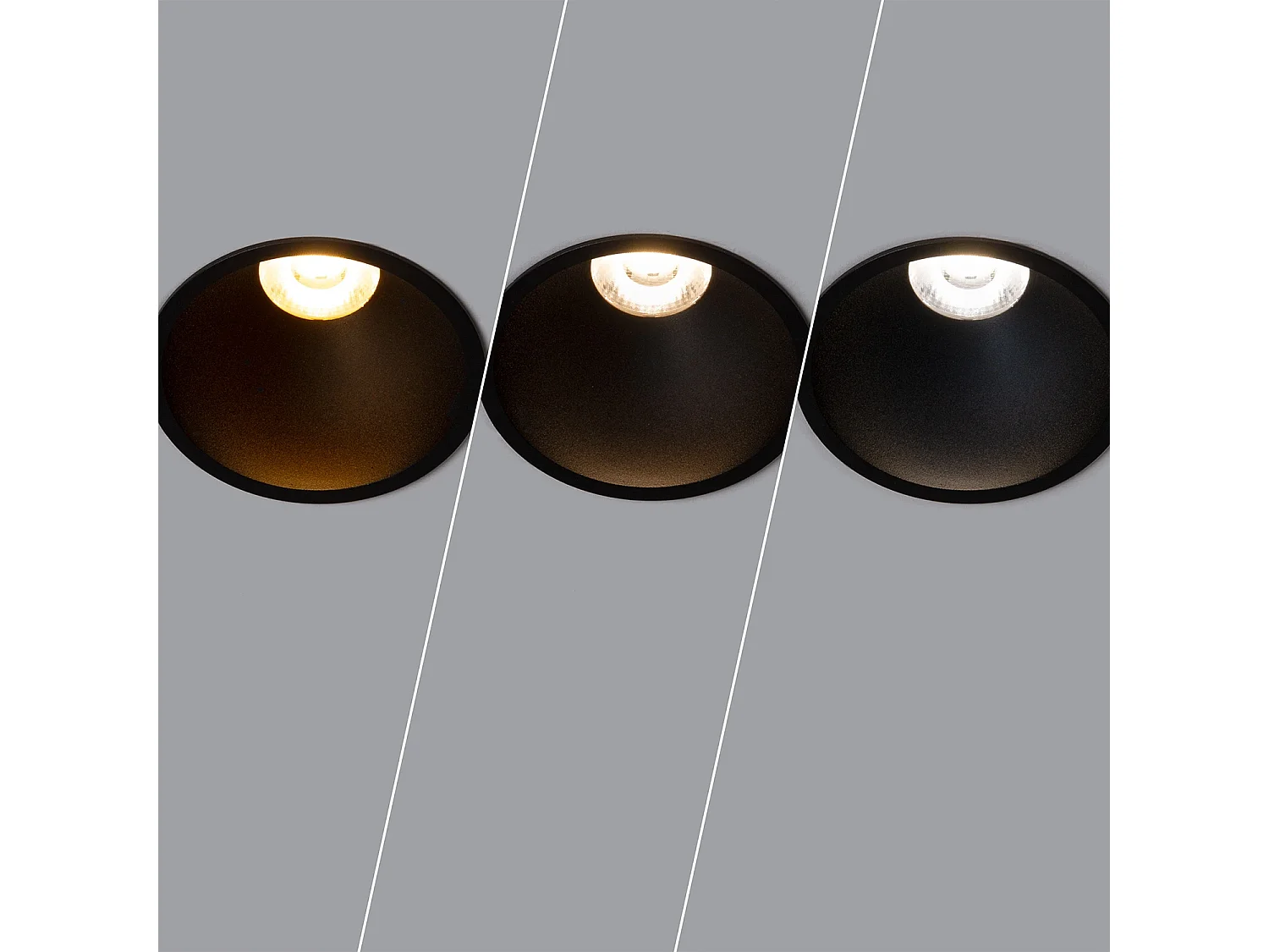 Foco Downlight LED 12W Corte Ø 75 mm Deep 4000K Negro Blanco Neutro