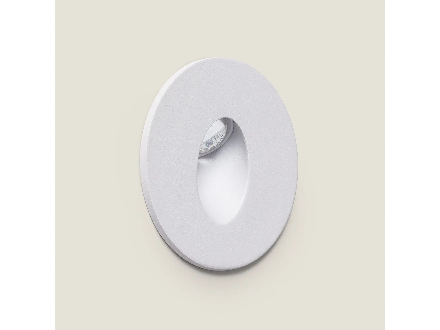 Baliza LED Empotrable Pared Circular Aluminio Adam 3000K Blanco Blanco Cálido