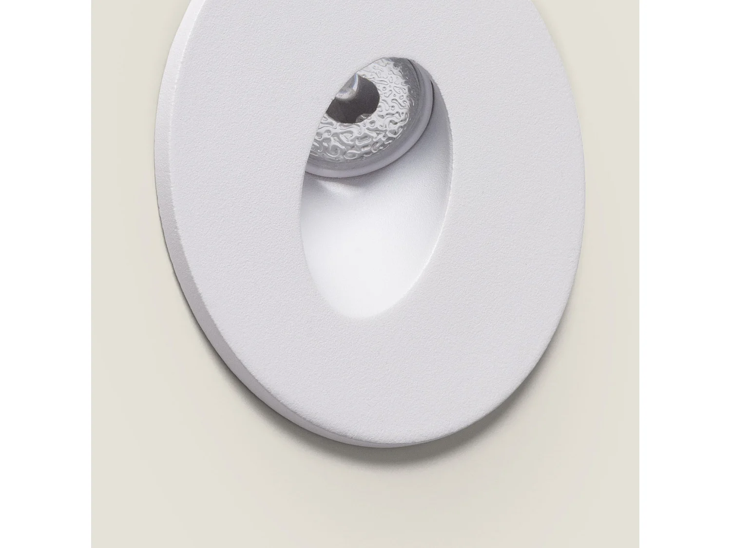 Baliza LED Empotrable Pared Circular Aluminio Adam 3000K Blanco Blanco Cálido