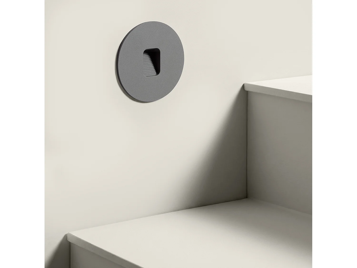 Baliza Exterior LED 2W Empotrable Aluminio Pared Circular Olite 4000K Gris Blanco Neutro