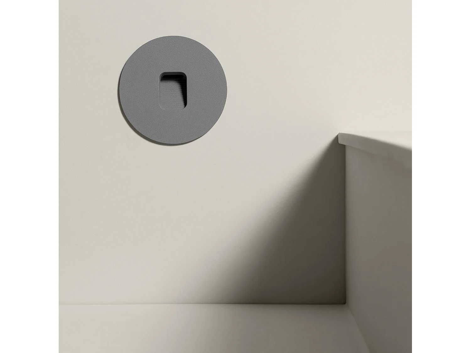 Baliza Exterior LED 2W Empotrable Aluminio Pared Circular Olite 4000K Gris Blanco Neutro