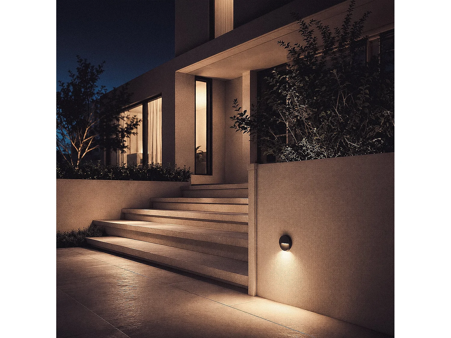 Baliza Exterior LED 3W Superficie Circular Jade 4000K Negro Blanco Neutro