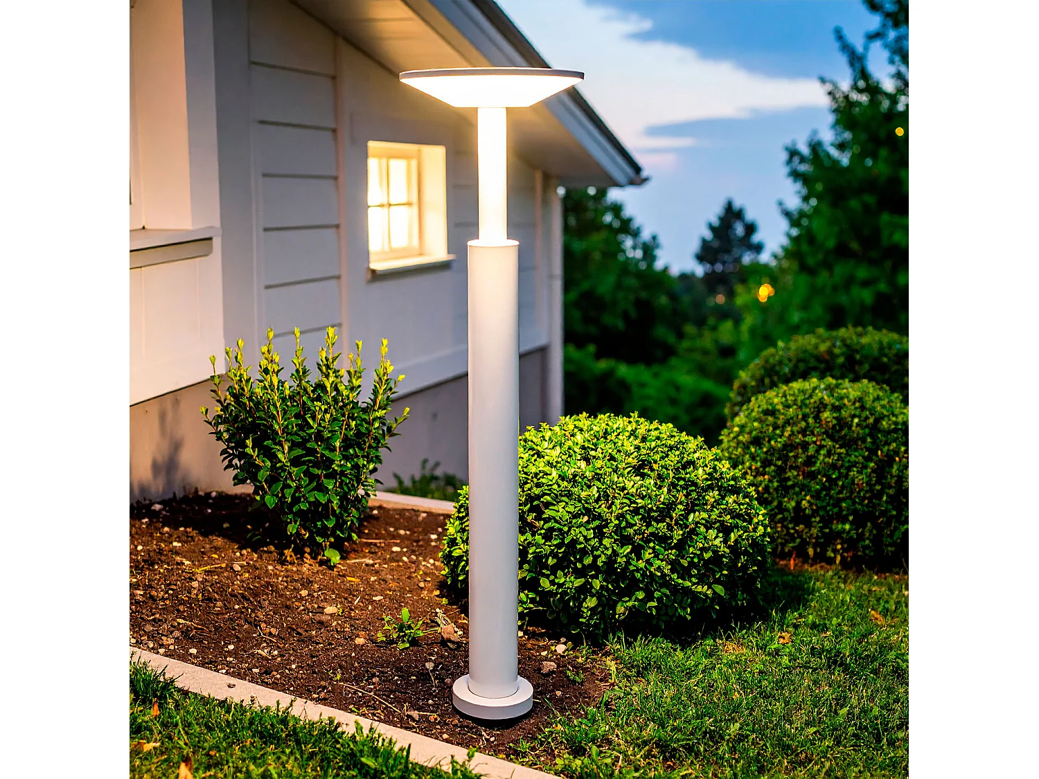 Baliza de Pie Exterior LED 16W Aluminio Lhasa 3000K L Blanco Blanco Cálido