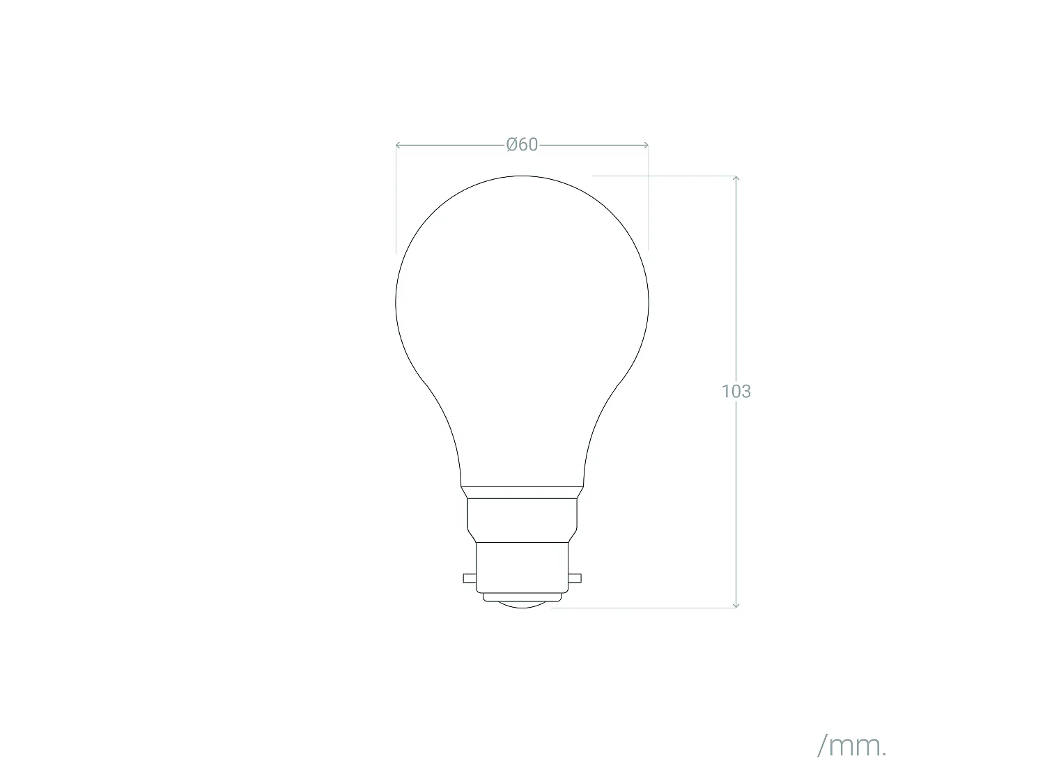 Ampoule LED B22 1W 70 lm A60 2700K Blanc chaud