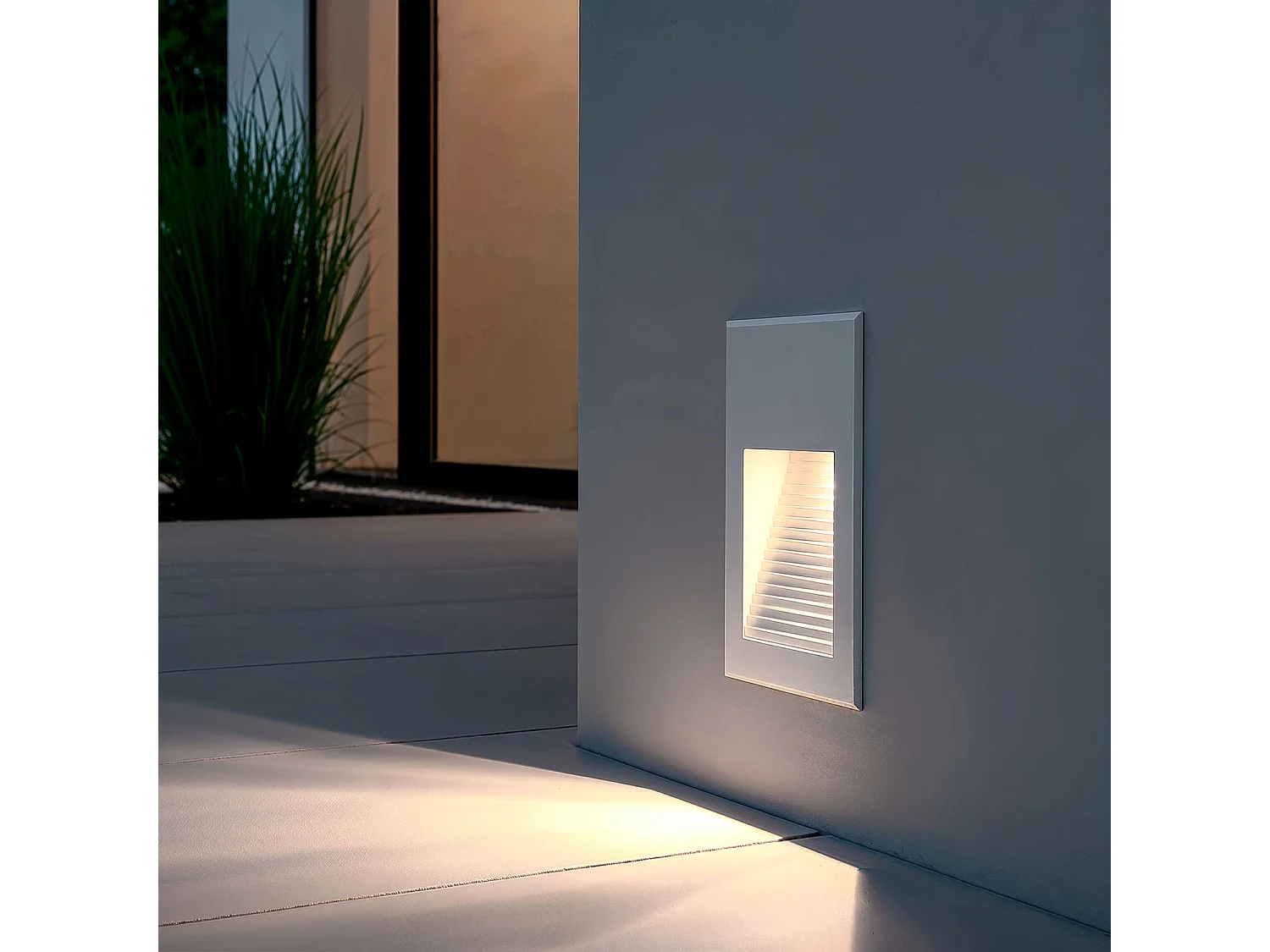 Baliza Exterior LED 5W Empotrable Pared Aluminio Olite 2700K Negro Blanco Cálido