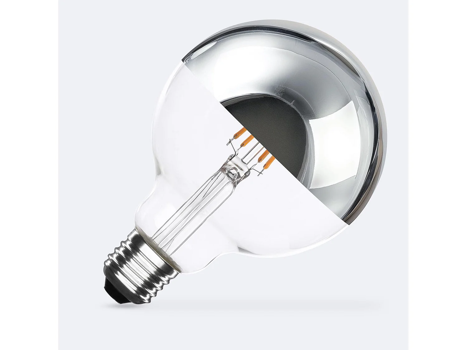 Lampadina LED Filamento E27 6W 600 lm G95 Chrome Reflect No Flicker 2200K Super Caldo