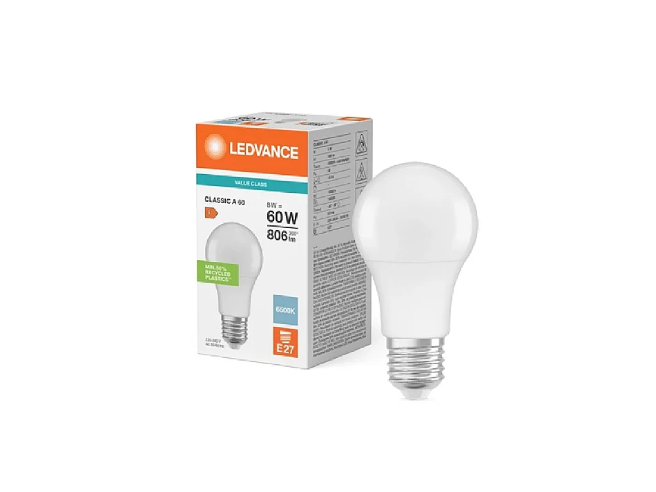 Ampoule LED E27 8.5W 806 lm A60  Parathom Value Classic 4099854049200 4000K Blanc neutre