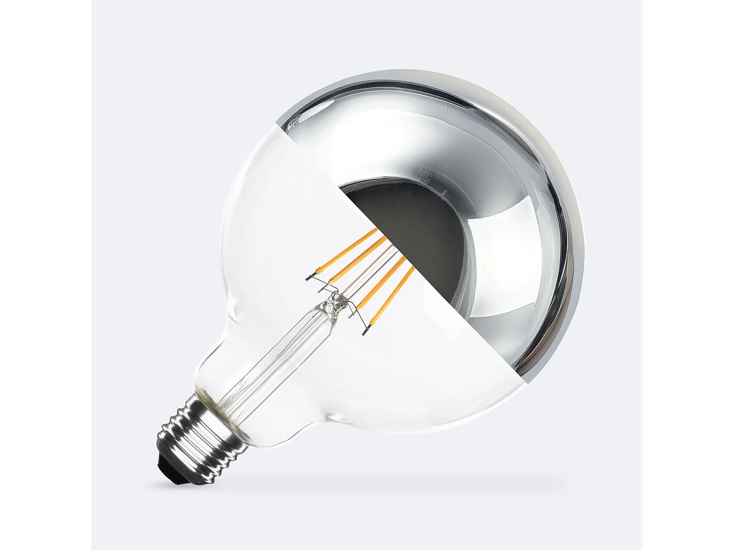 Ampoule Filament LED E27 8W 800 lm G125 Chrome Reflect No Flicker 2200K Super chaud