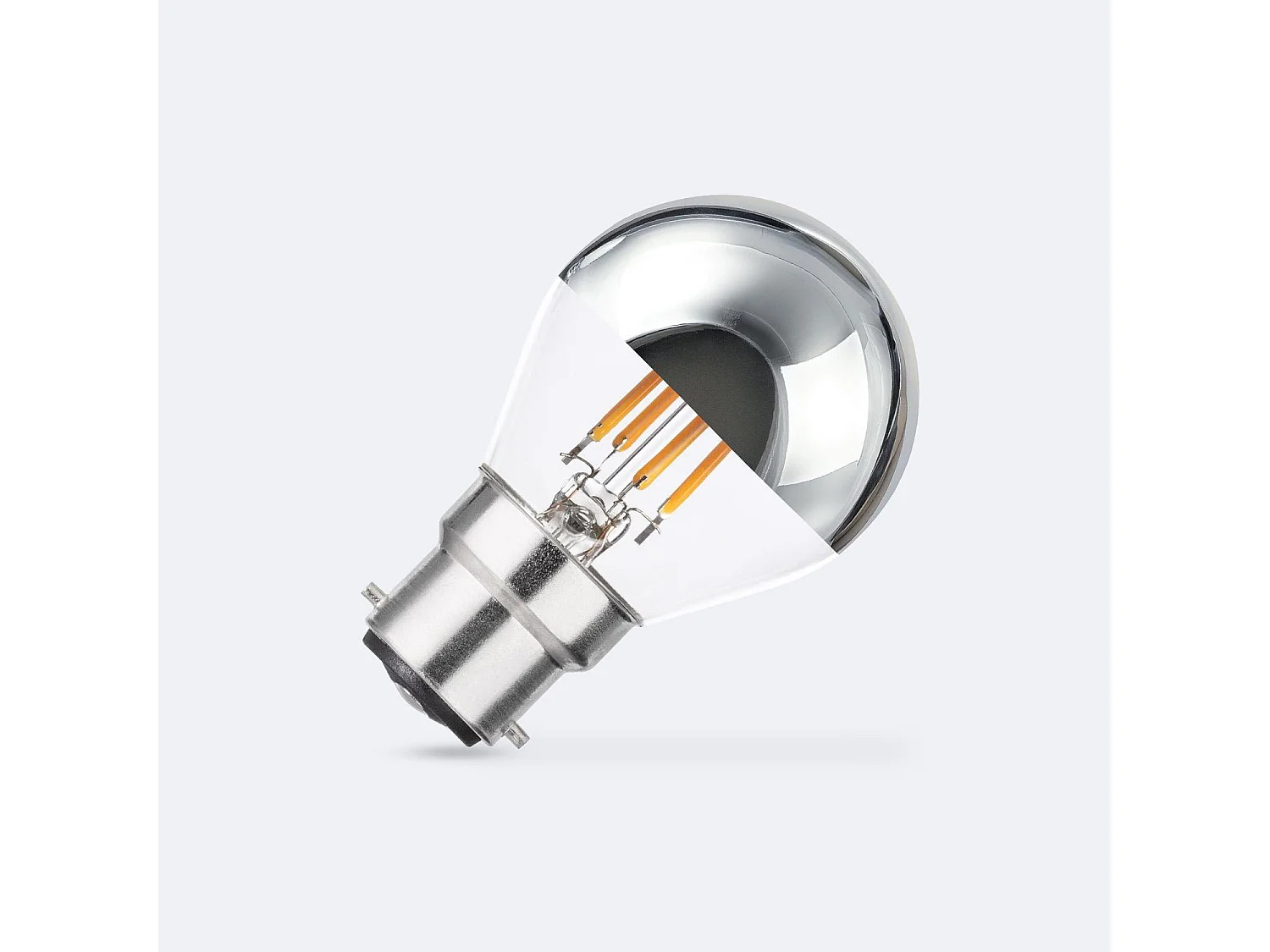 Ampoule Filament LED B22 4W 400 lm G45 Chrome Reflect No Flicker 2200K Super chaud