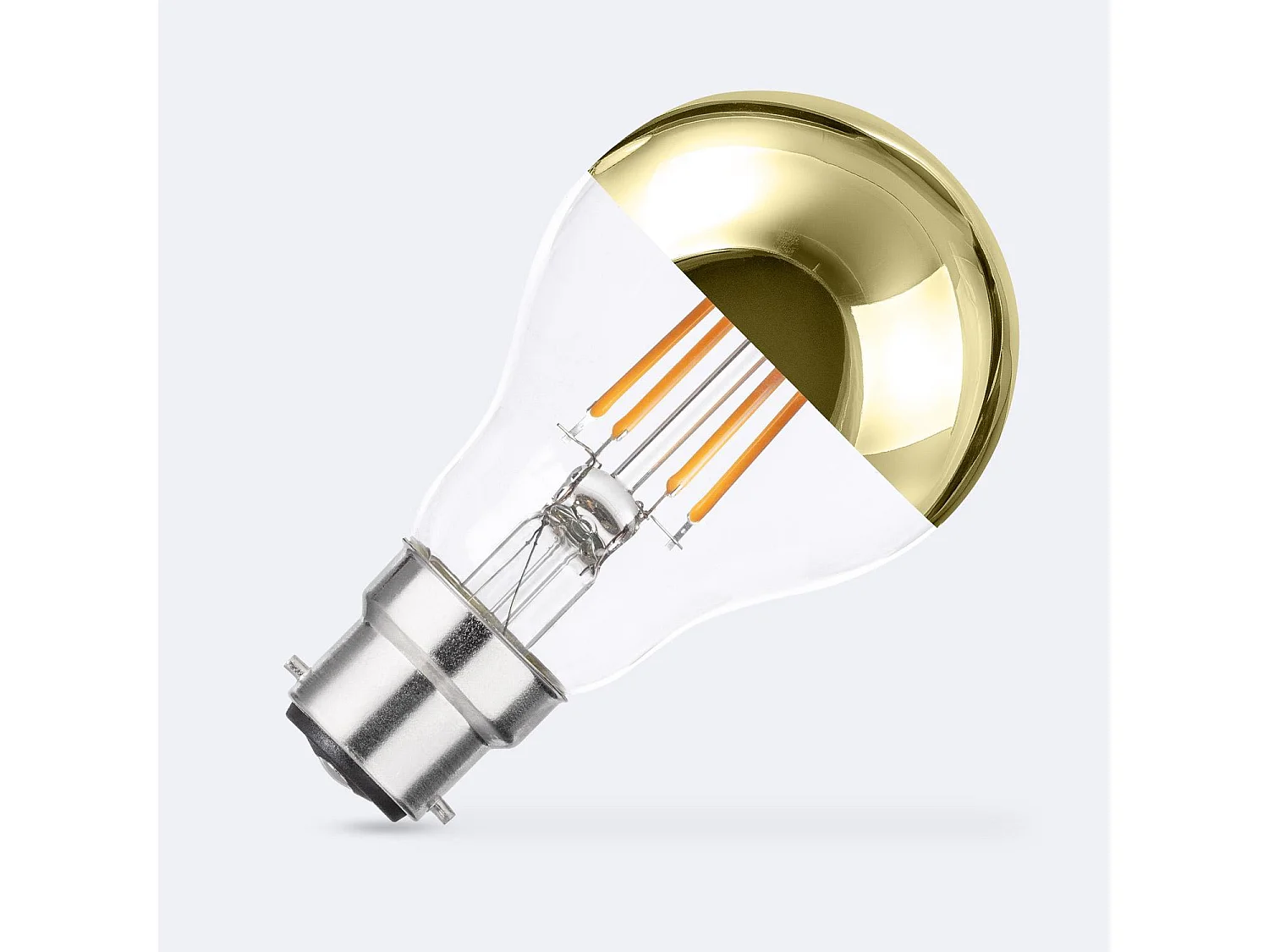 Ampoule Filament LED B22 6W 600 lm A60 Dimmable Réflecteur Doré  No Flicker 2200K Super chaud