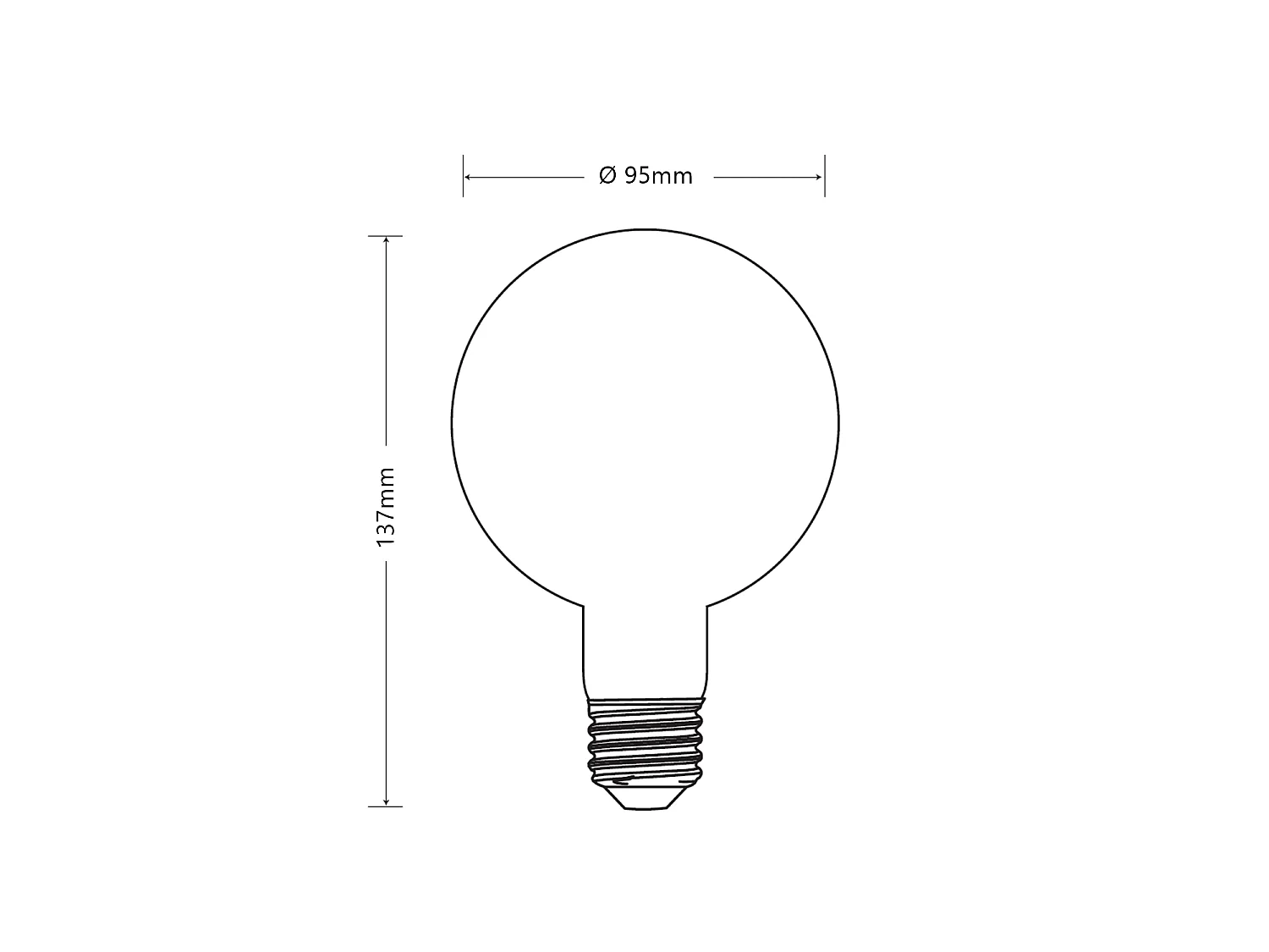 Ampoule LED Filament E27 12W 1440lm G95 Opal Cristal 2700K Blanc chaud