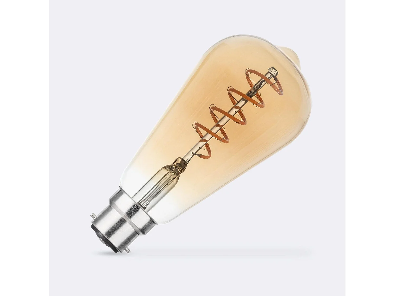Ampoule à filament LED B22 4W 300 lm ST64 avec Détecteur Crépusculaire No Flicker 2200K Super chaud