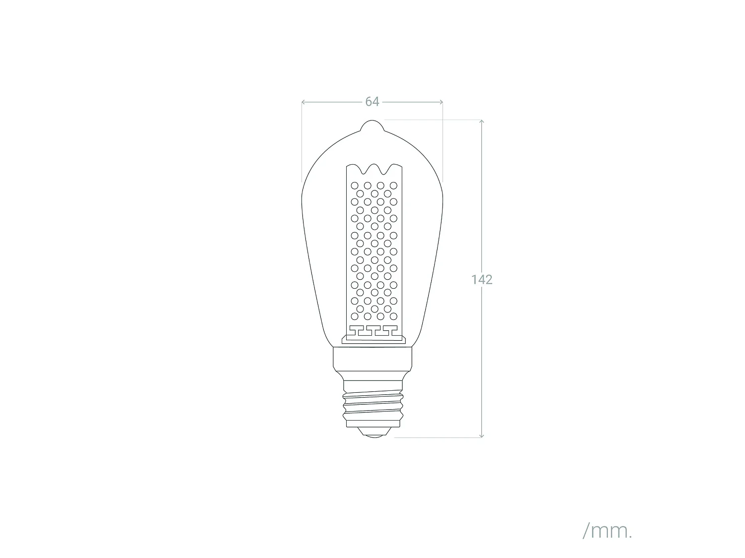 Ampoule Filament LED E27 3W 100 lm ST64 Smoke No Flicker 1800K Super chaud