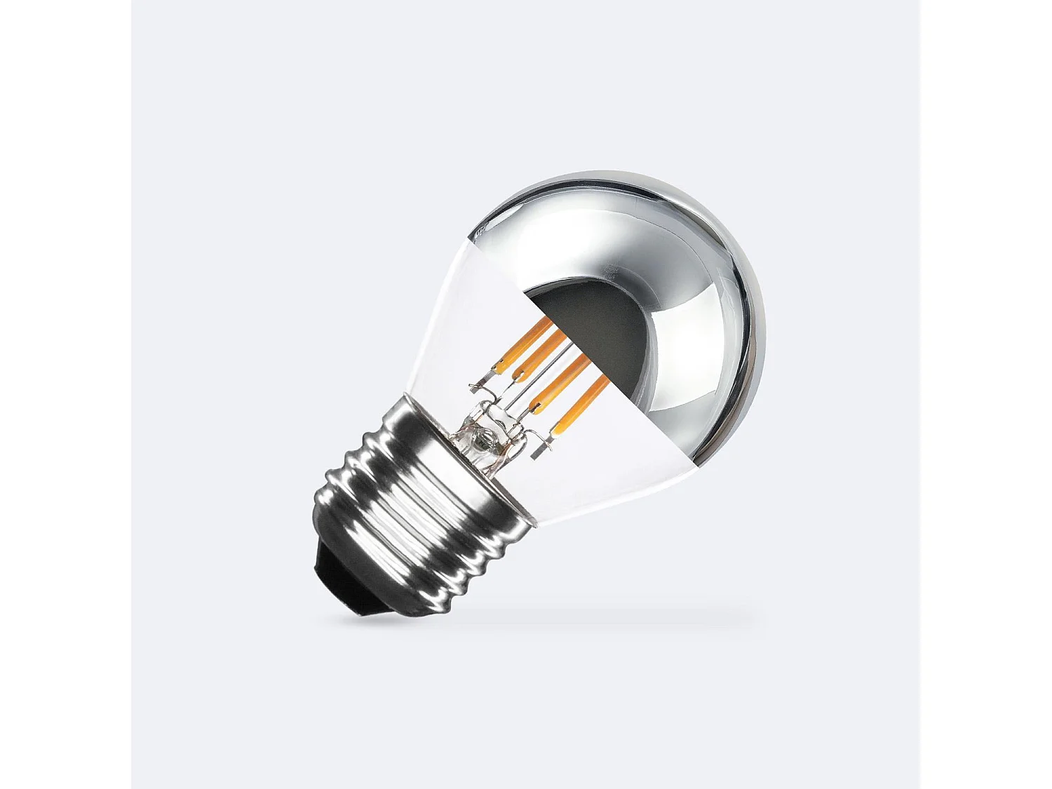 Lampadina LED Filamento E27 4W 400 lm G45 Chrome Reflect No Flicker 2200K Super Caldo