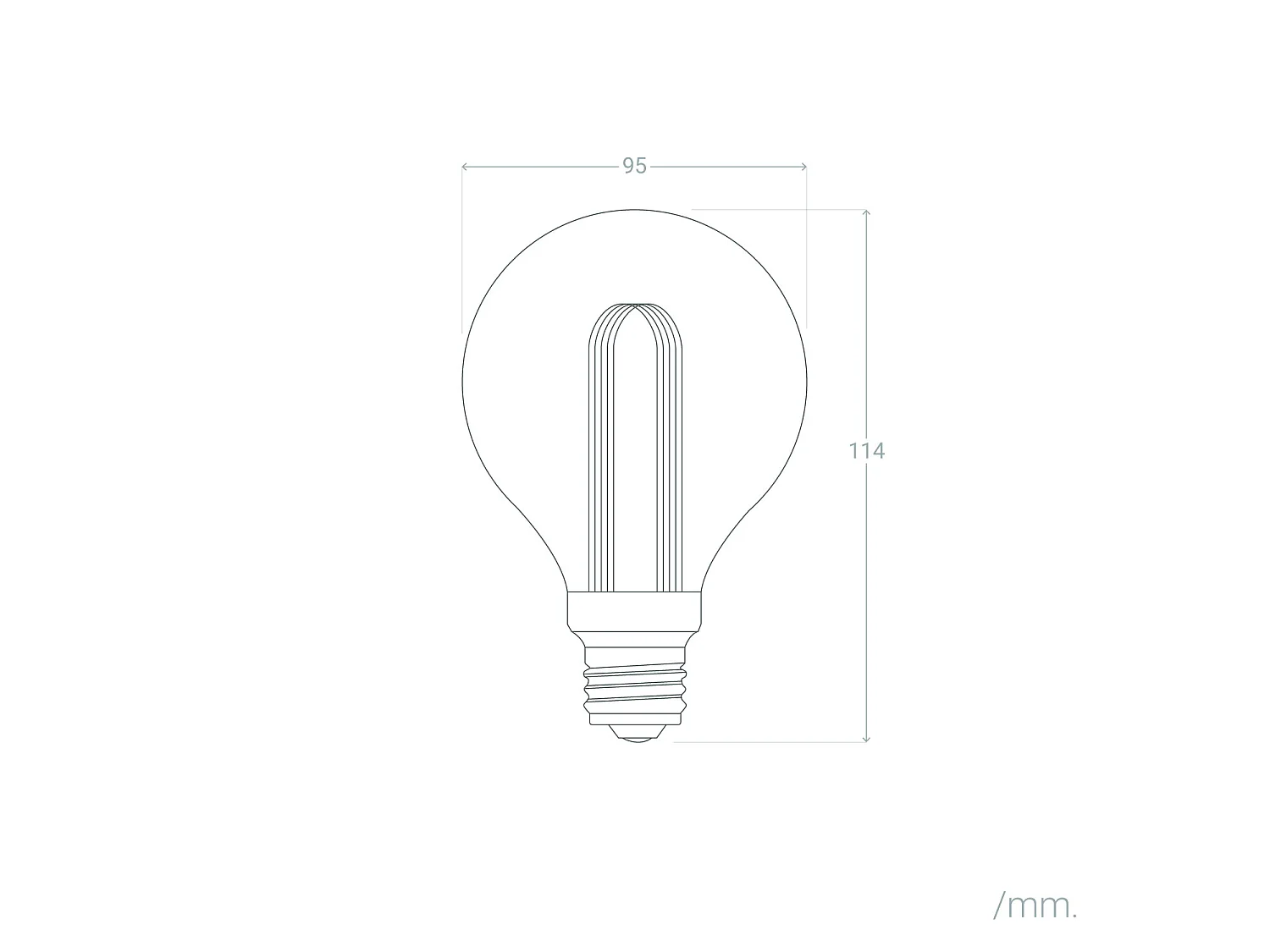 Ampoule Filament LED E27 3,5W 110 lm G95 Gold No Flicker 1800K Super chaud