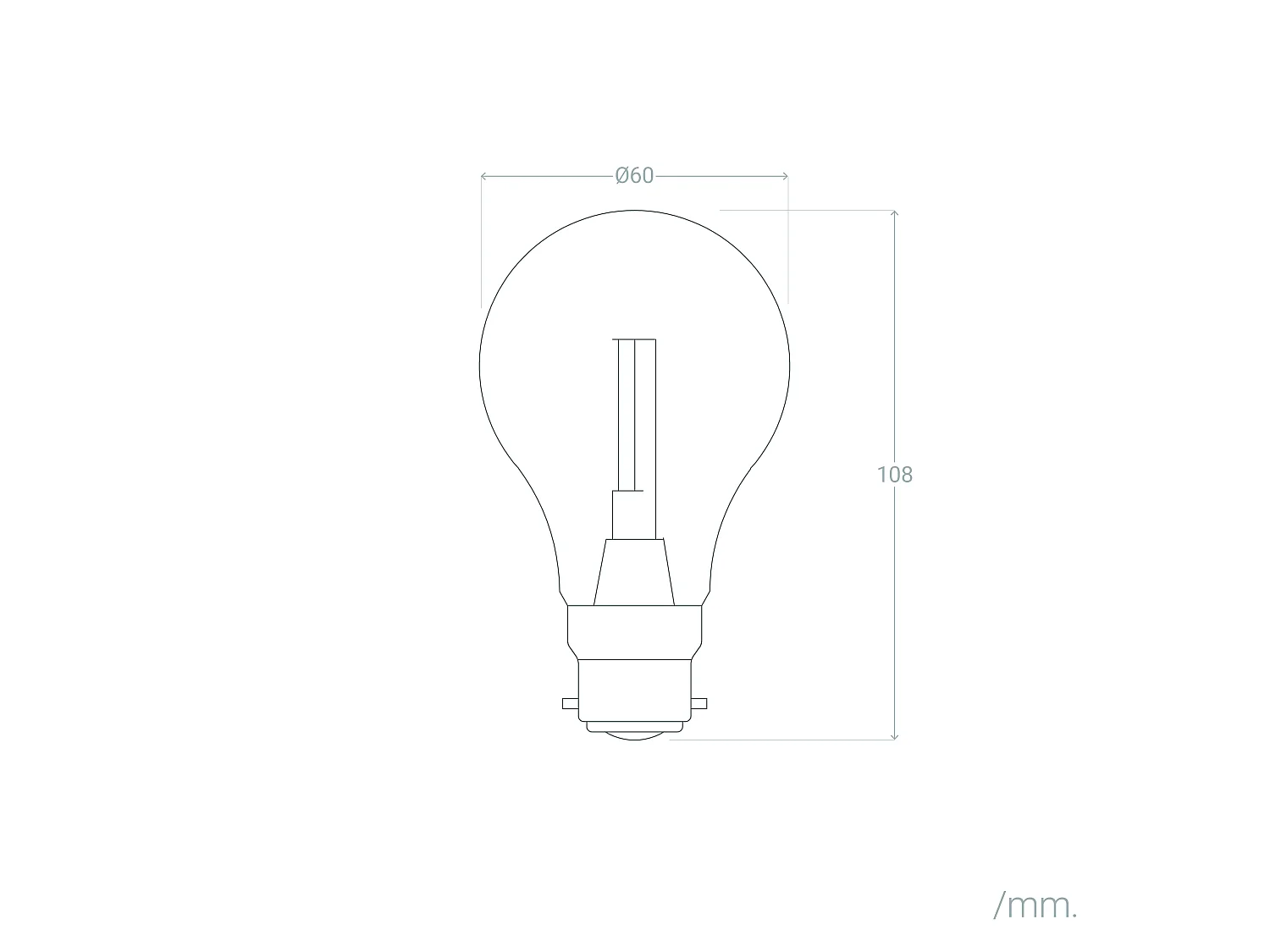 Ampoule Filament LED B22 2W 260 lm A60 2700K Blanc chaud