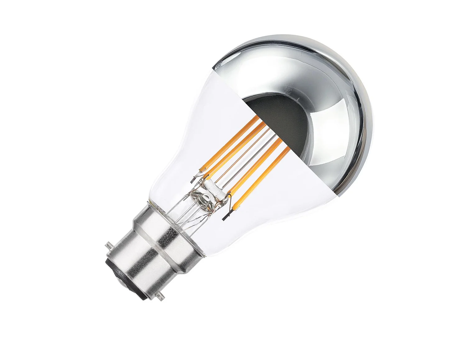 Ampoule Filament LED B22 8W 800 lm A60 Regulable Chrome Reflect No Flicker 2200K Super chaud