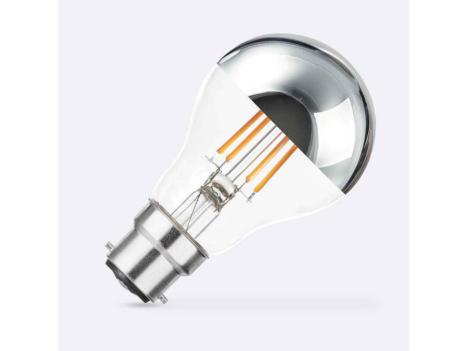 Ampoule Filament LED B22 6W 600 lm A60 Dimmable Chrome Reflect No Flicker 2200K Super chaud