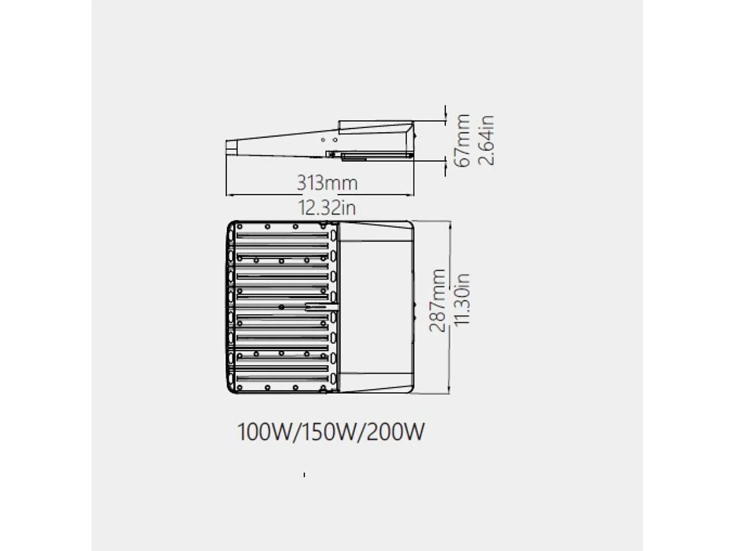 Foco Proyector LED un Módulo Premium 160lm/W IP66 Regulable 0-10V Pyros II 5000K Type 3 S1 130x60 Blanco Frío 240 W