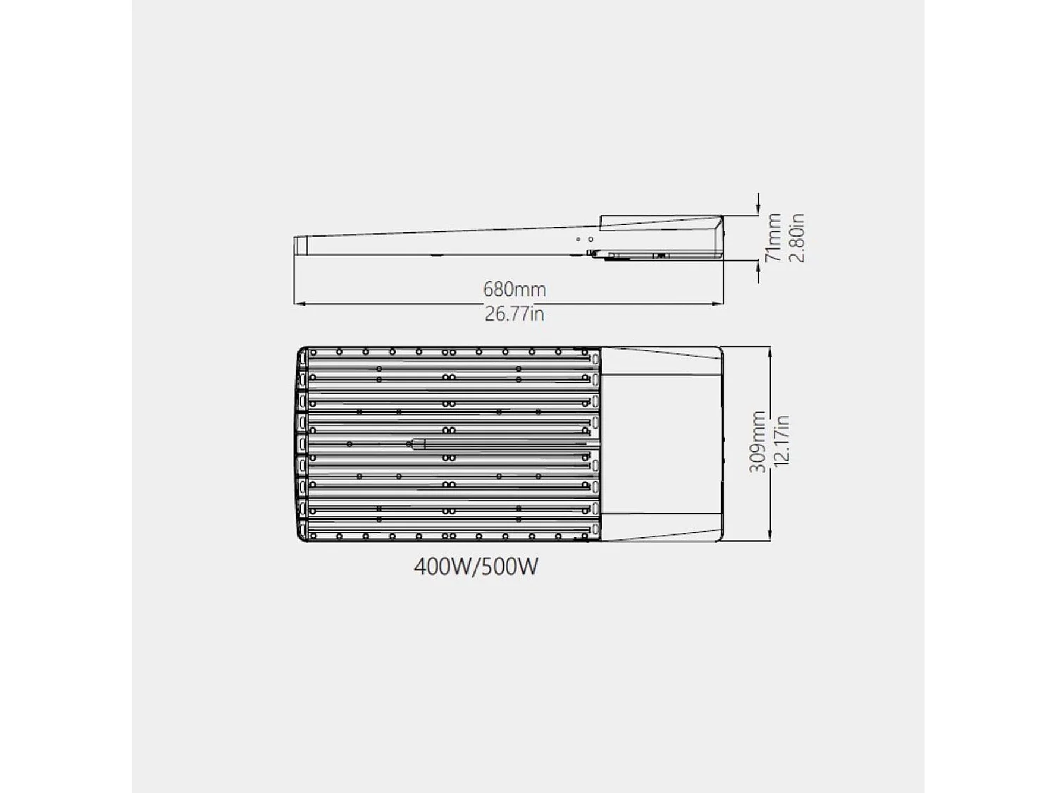 Foco Proyector LED dos Módulos Premium 160 lm/W IP66 Regulable 0-10V Pyros II 5000K Type 3 S1 130x60 Blanco Frío 400 W