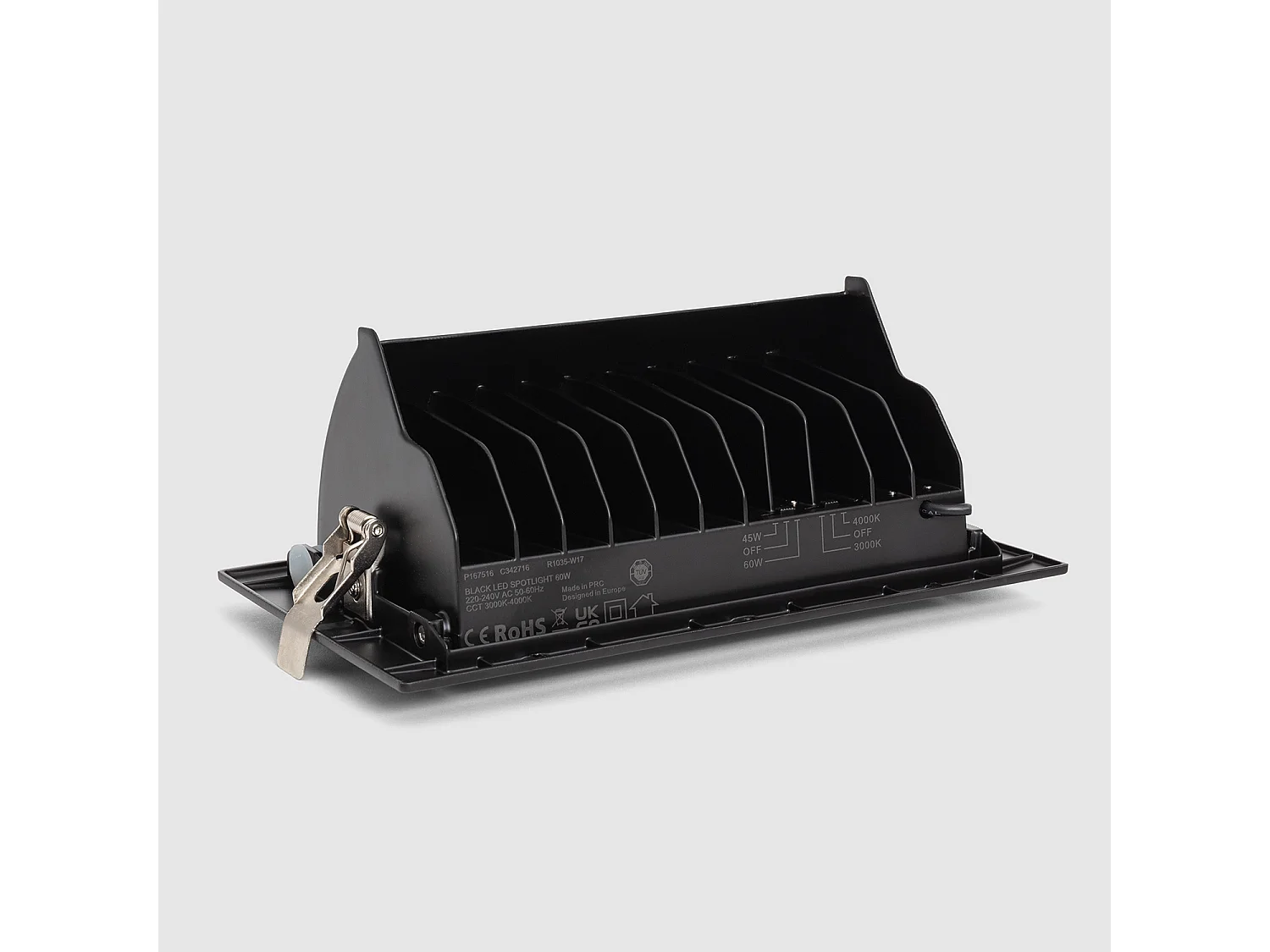 Downlight Orientable Rectangulaire LED  Noir  4000K Blanc neutre 60 W