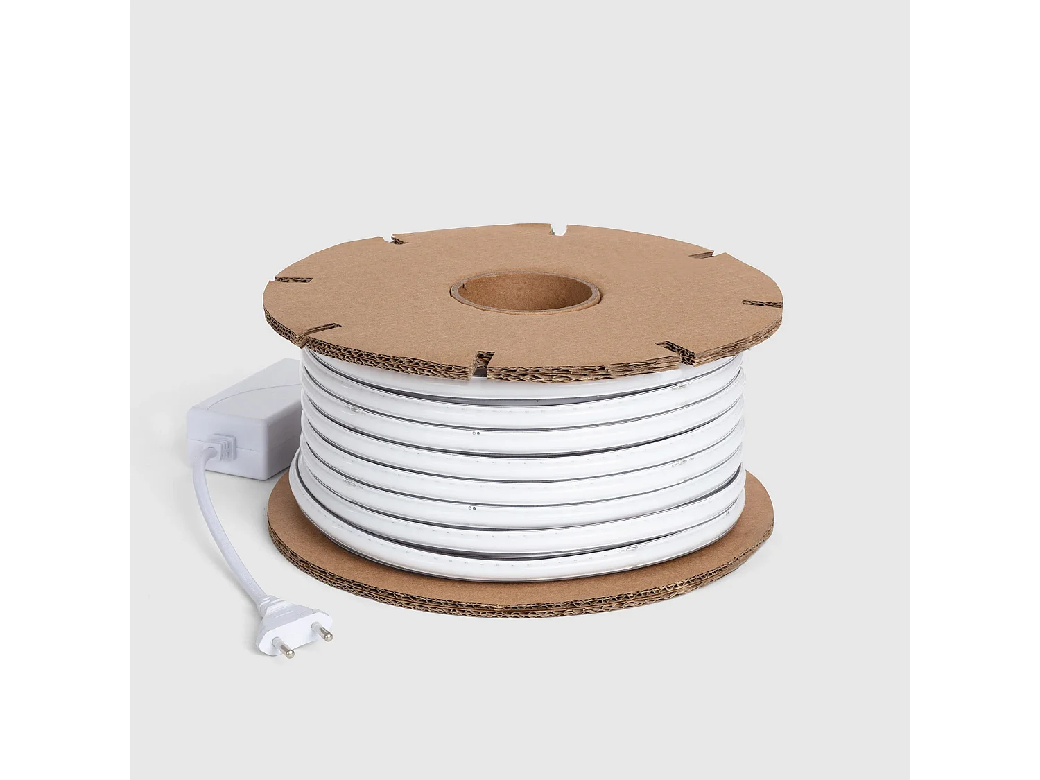 Tira LED RGB 220V WCOB 420 LED/m BOBINA 50m 15W/m SILICONE FLEX Ancho 12mm IP65 Corte 50cm Mando IR