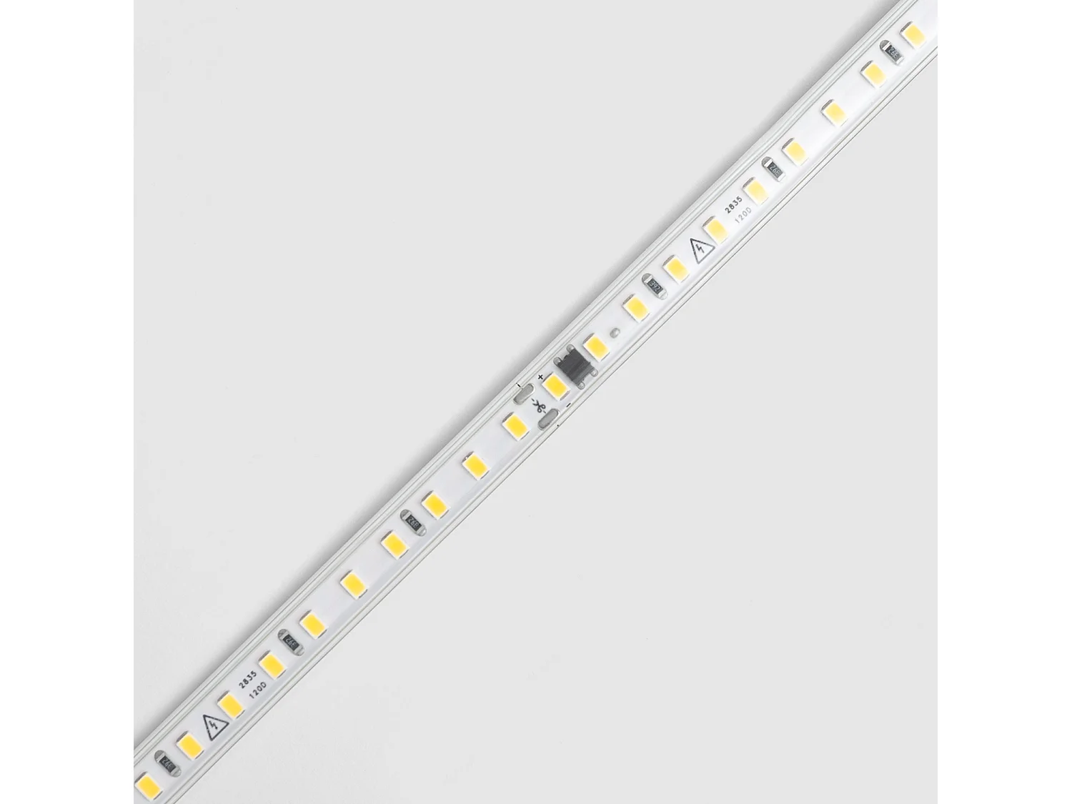 Ruban LED Dimmable 220V SMD Auto-Redressement 120 LED/m BOBINE 20m 8,5W/m 750lm/m Largeur 10mm Coupe 10cm IP65 2700K Blanc chaud