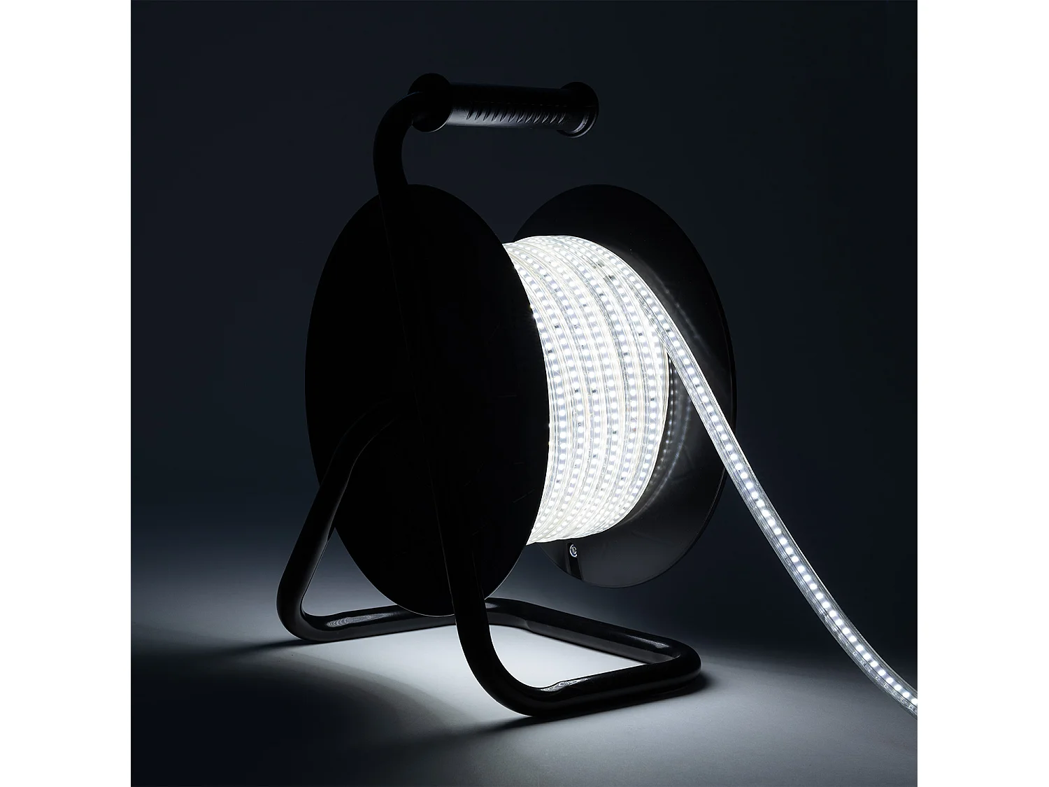 Tira LED 220V con Carrete de 25m 10W/m 1000lm/m IP65 para Obras y Eventos 6000K Blanco Frío 25 m