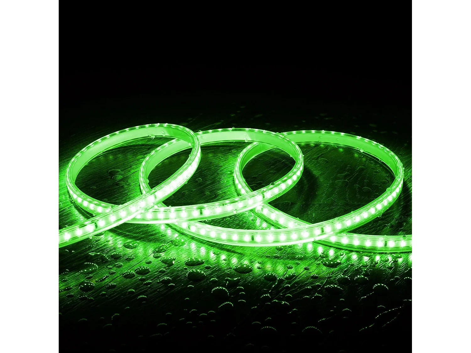 Ruban LED Dimmable 220V SMD 120 LED/m BOBINE 50m 8.5W/m 850lm/m Largeur 12mm Coupe 20cm IP65 Vert
