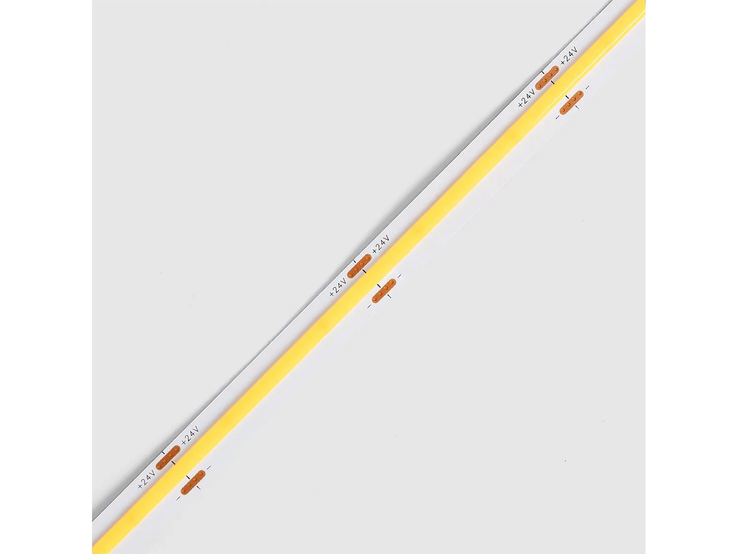 Tira LED 24V COB 480 LED/m 5m 15W/m 1500lm/m High Lumen Ancho 10mm Corte 5cm IP20 CRI90 2700K Blanco Cálido
