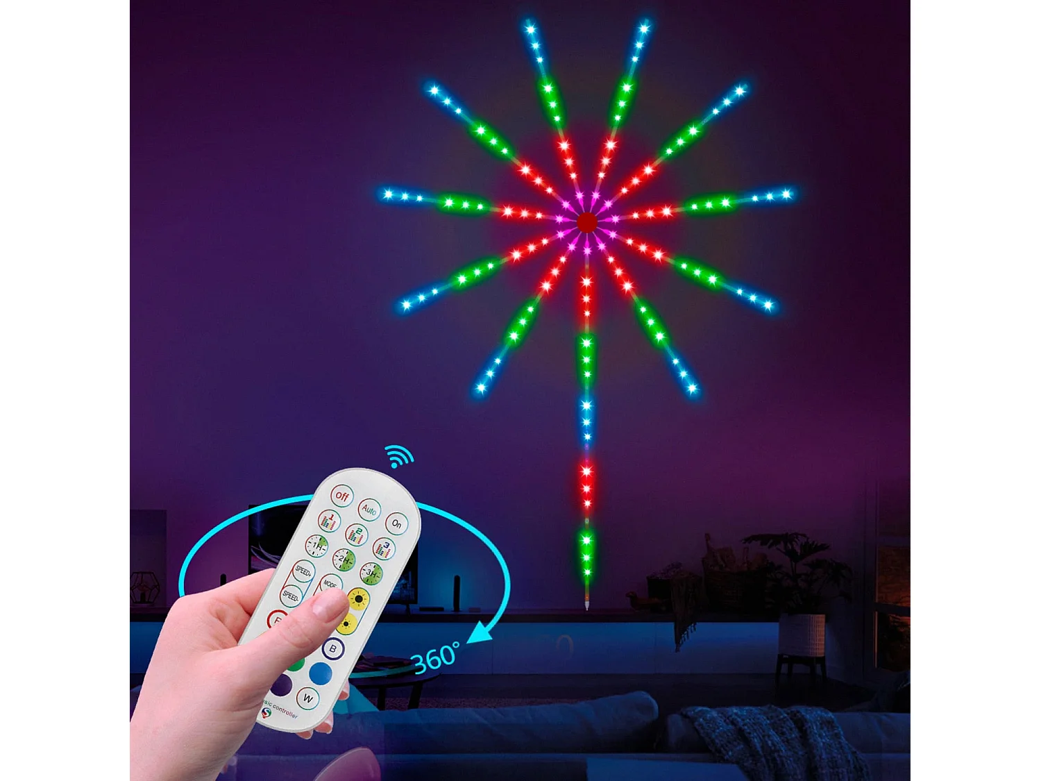 Ruban LED Digital SPI RGBIC Kit Effet Feux Artifices avec Contrôle par App et Télécommande RGBIC