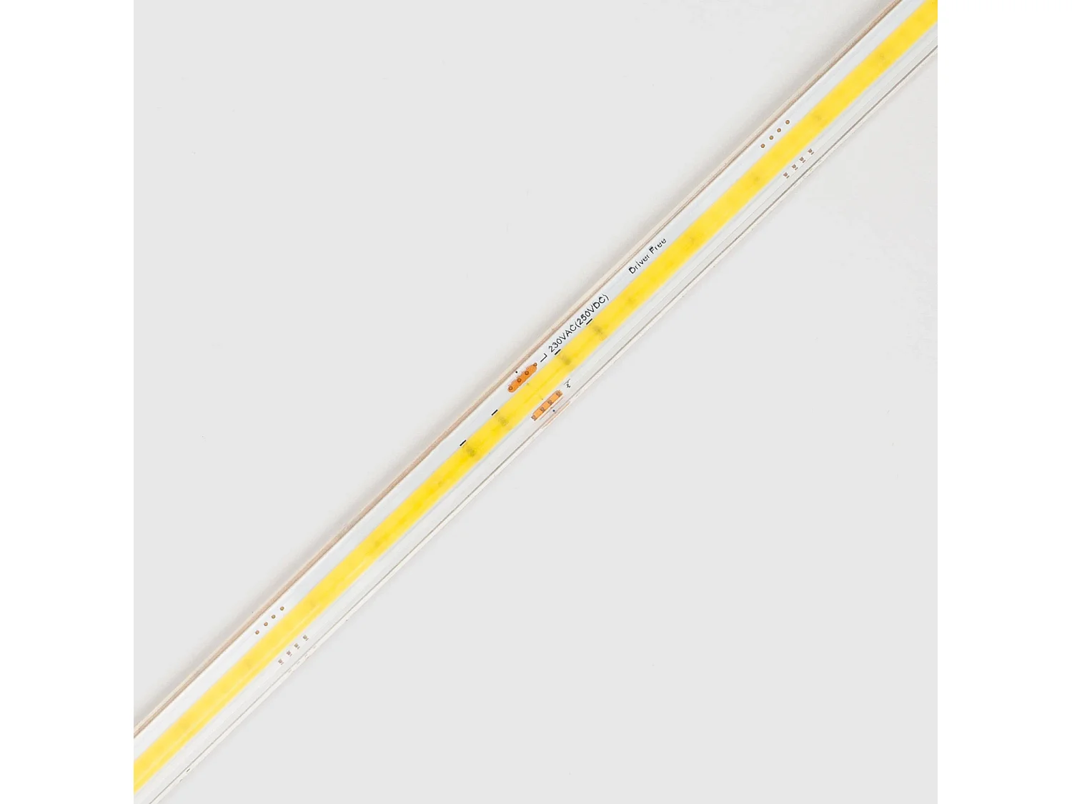 Ruban LED Dimmable 220V COB Auto-Redressement 320 LED/m BOBINE 50m 14W/m 1120lm/m SILICONE FLEX Largeur 10mm Coupe 25cm IP65 2700K Blanc chaud
