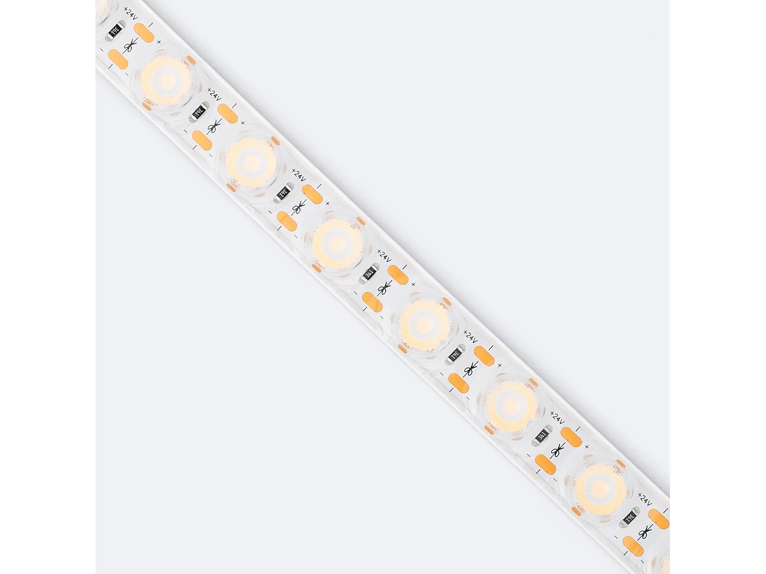 Ruban LED 24V WALL WASHER 30º 48 LED/m 5m 17W/m 1360lm/m Largeur 14mm Coupe 2cm IP44 4000K Blanc neutre